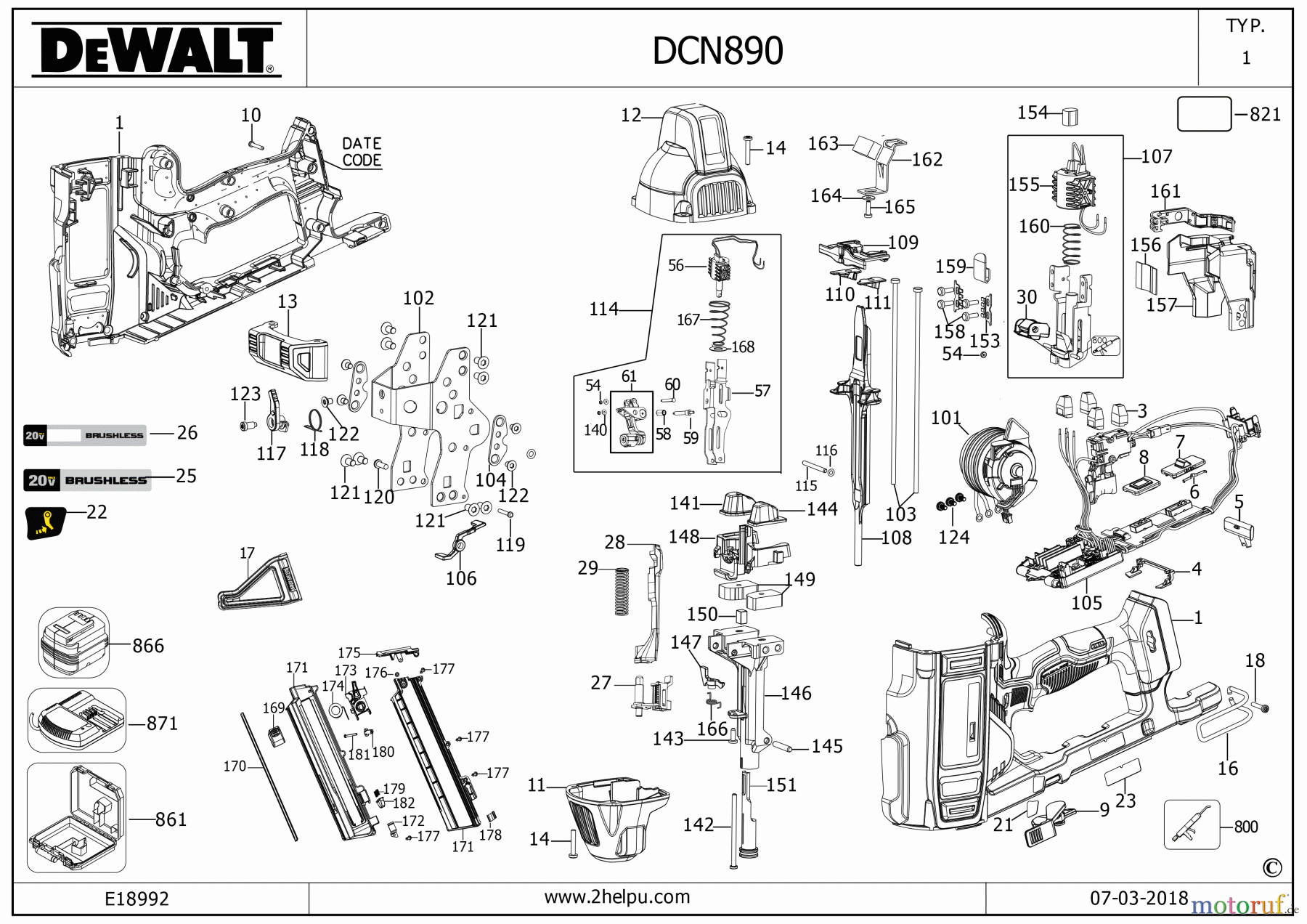 DEWALT BEFESTIGUNG Nagler NAGLER DCN890 Seite 2