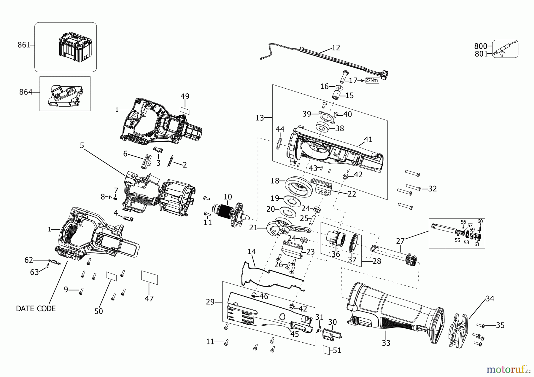 DEWALT Akku Sägen SÄBELSÄGE DCS386NT Seite 1