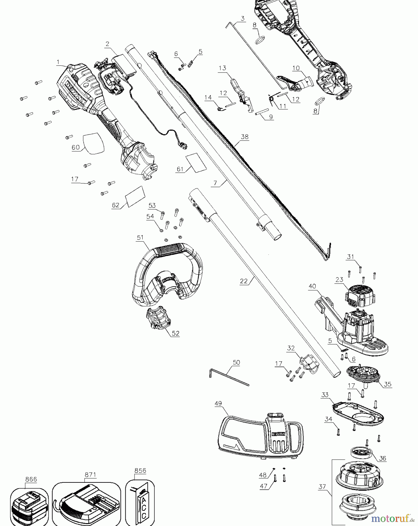 DEWALT HOLZARBEITEN LAMINATSCHNEIDER RASENTRIMMER DCST925M1-6 Seite 1