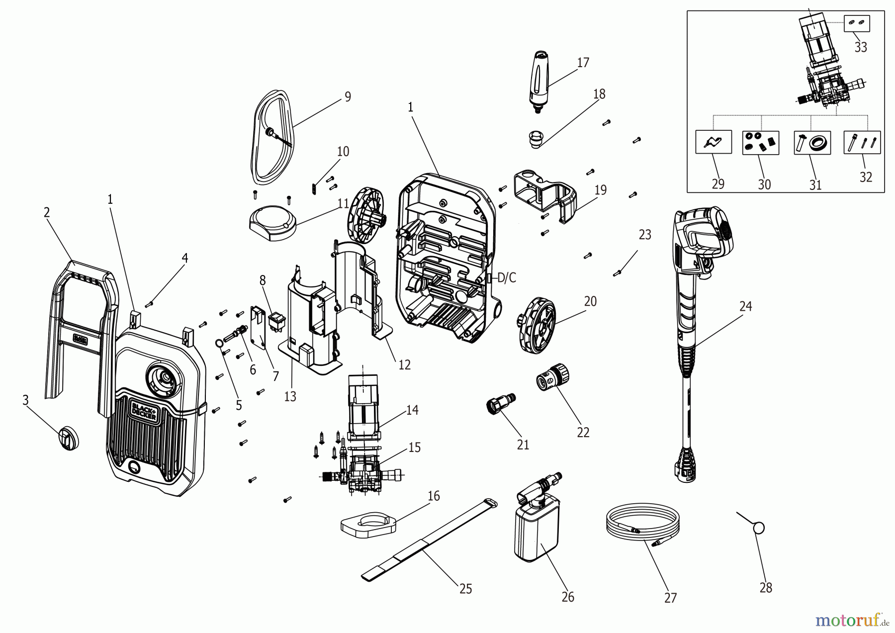 BLACK+DECKER AUSSERHALB HOCHDRUCKREINIGER, PUMPEN, KOMPRESSOREN, GENERATOREN HOCHDRUCKREINIGER BEPW1600L Seite 1