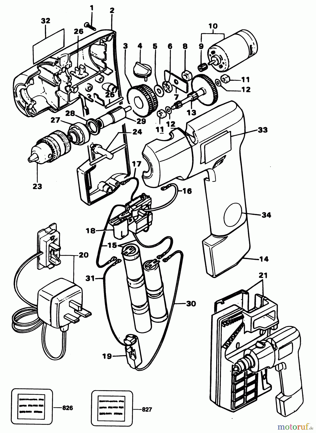  BLACK+DECKER INNENAUSSTATTUNG BOHRER AKKU-BOHRMASCHINE SC525R Seite 1