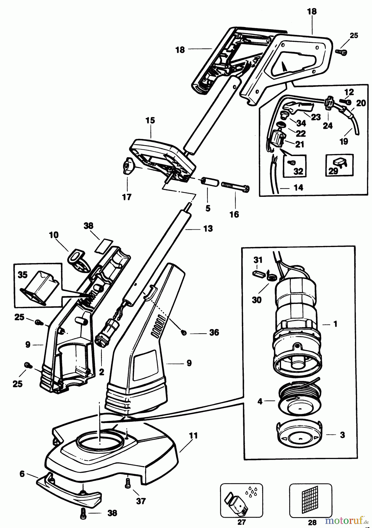 BLACK+DECKER AUSSERHALB HECKENSCHEREN, FADENTRIMMER, SCHEREN RASENTRIMMER GL575 Seite 1