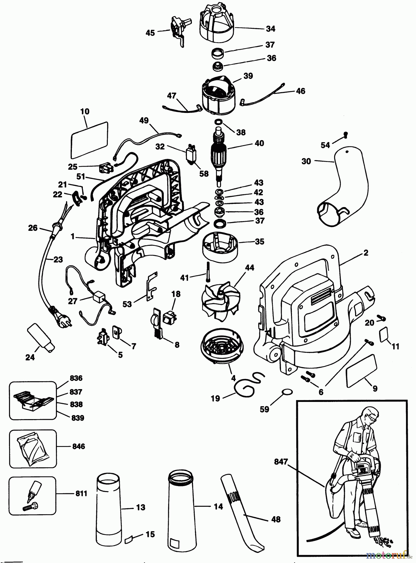  BLACK+DECKER AUSSERHALB RASENMÄHER, HÄCKSLER UND KEHRMASCHINEN GEBLÄSESTAUBSAUGER GW150 Seite 1