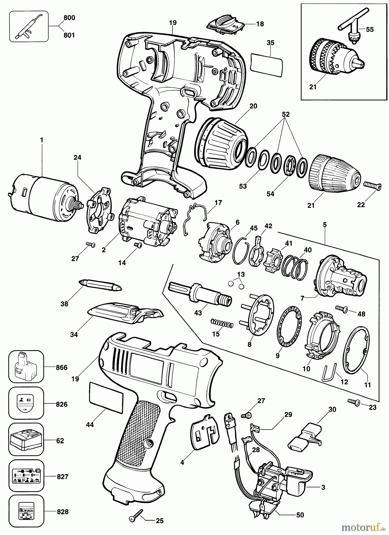 BLACK+DECKER INNENAUSSTATTUNG BOHRER AKKU-BOHRMASCHINE KC9682C Seite 1