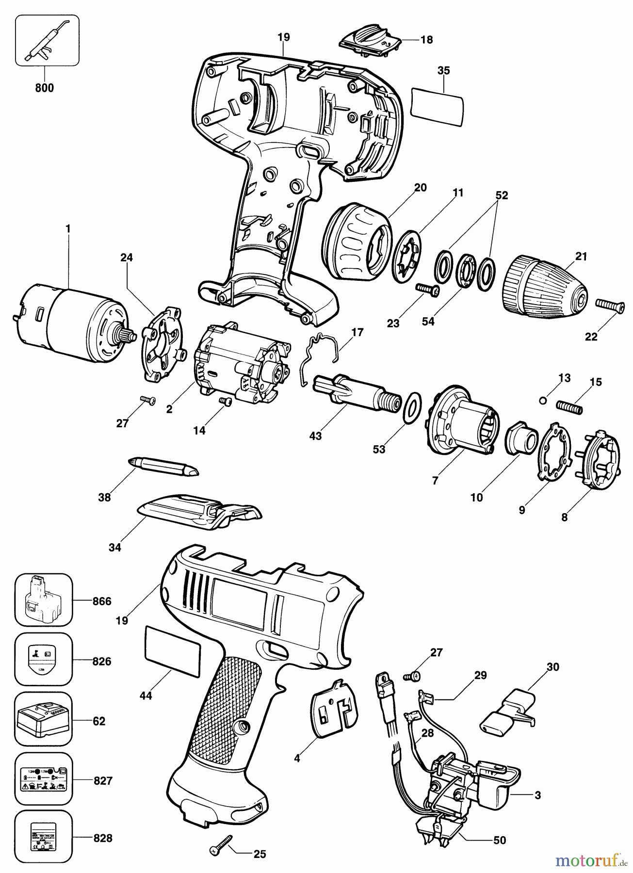  BLACK+DECKER INNENAUSSTATTUNG BOHRER AKKU-BOHRMASCHINE KC9662C Seite 1