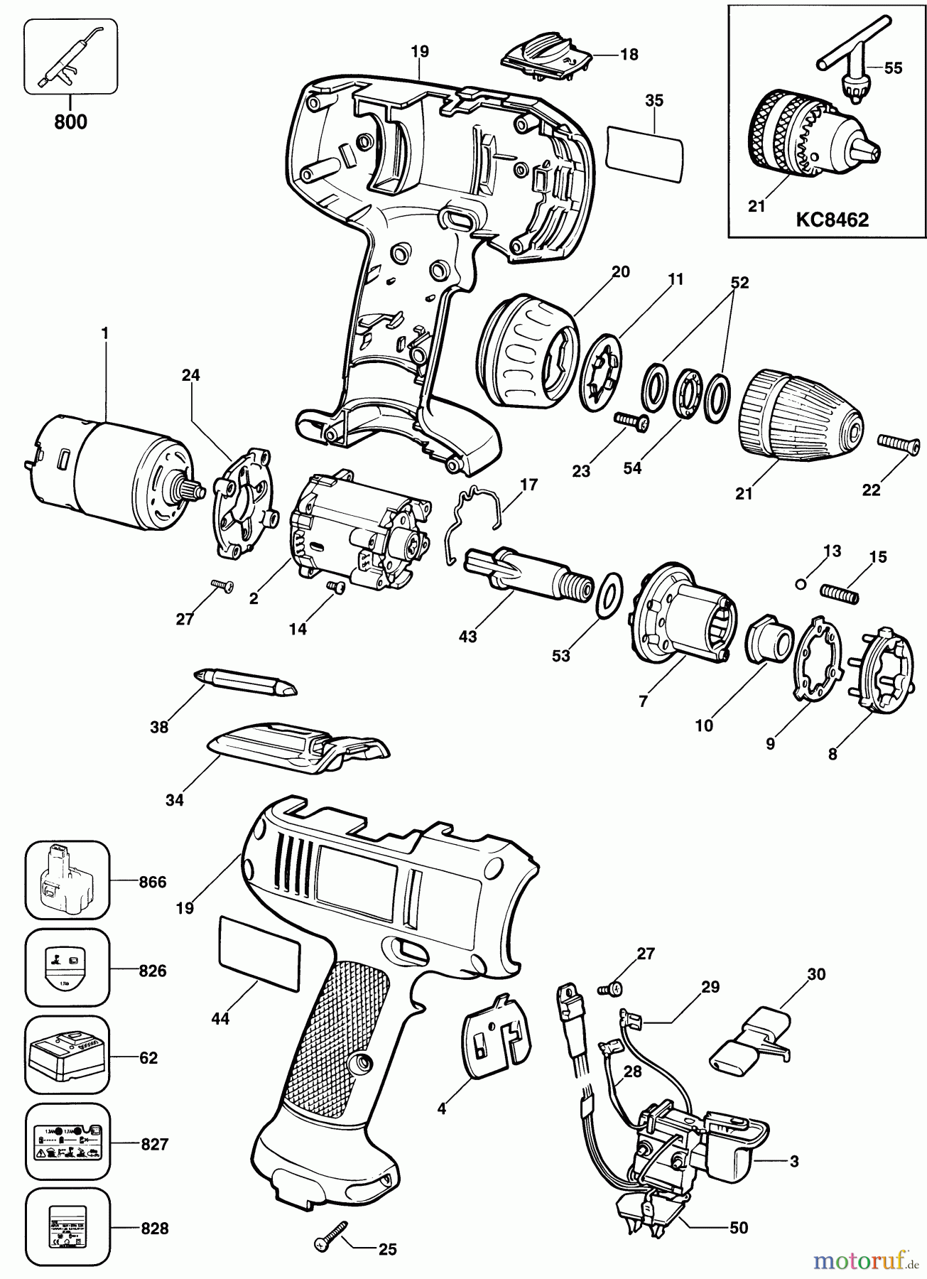 BLACK+DECKER INNENAUSSTATTUNG BOHRER AKKU-BOHRMASCHINE KC8462C Seite 1