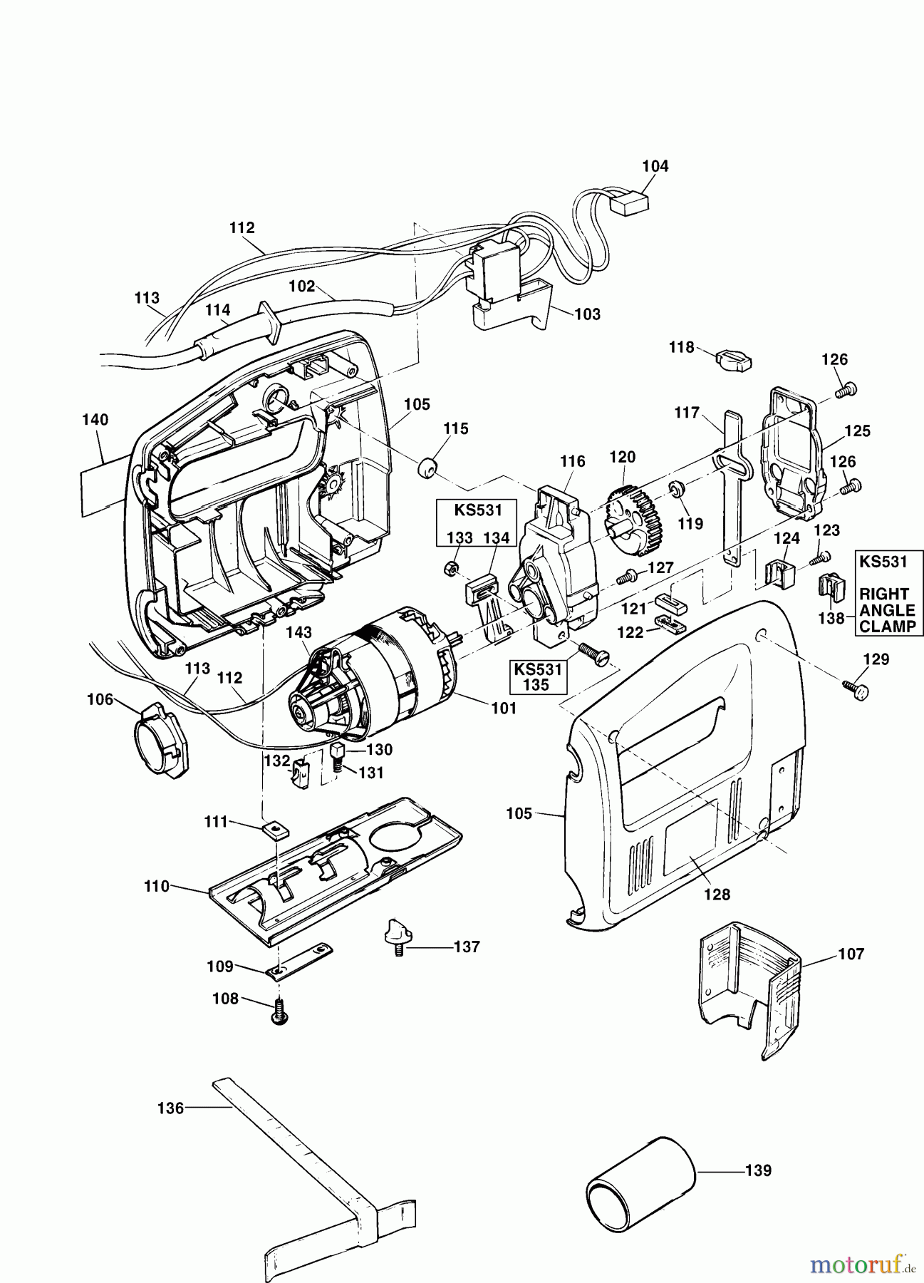 BLACK+DECKER INNENAUSSTATTUNG SÄGE STICHSÄGE KS531 Seite 1
