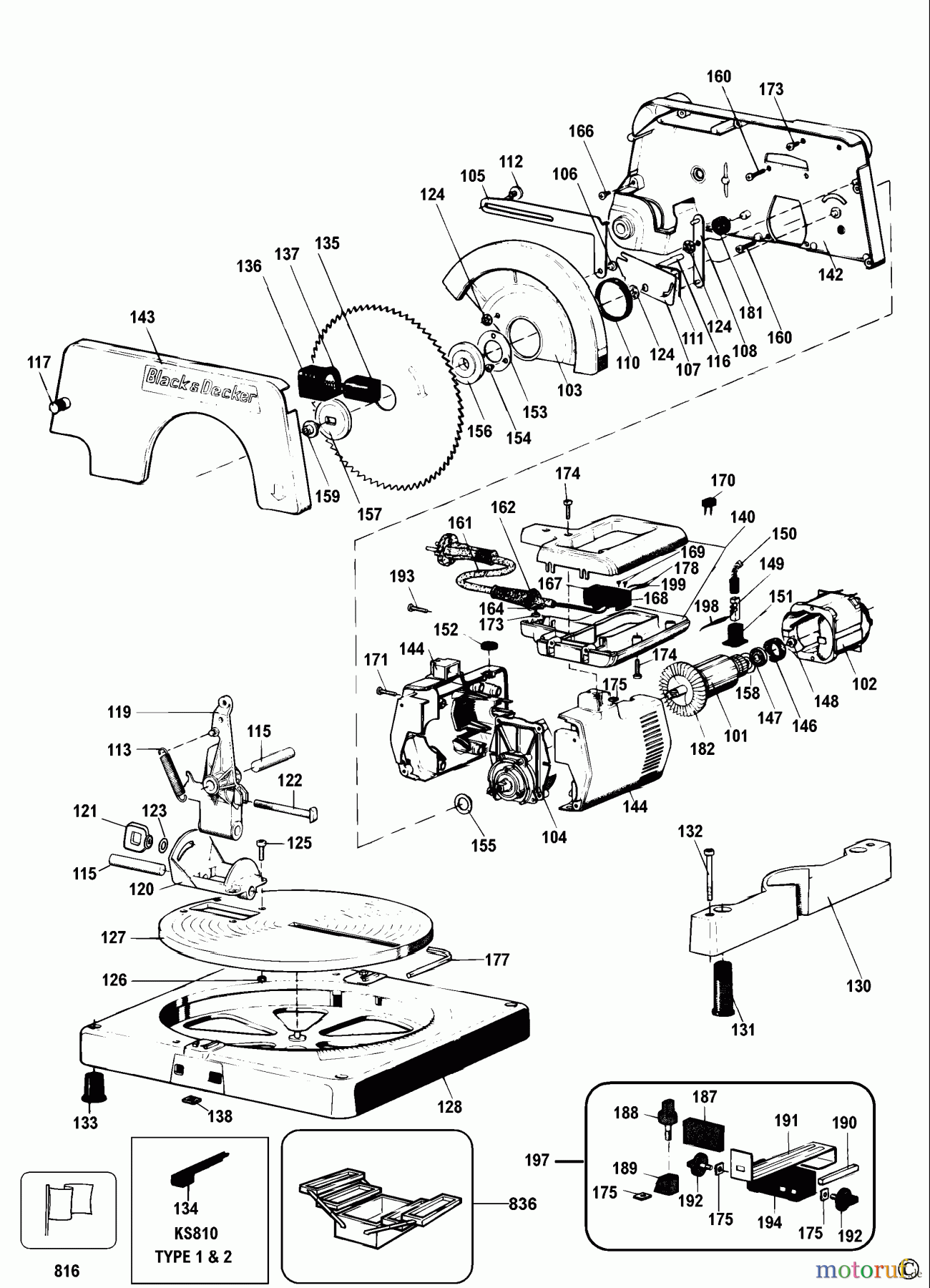 BLACK+DECKER INNENAUSSTATTUNG SÄGE GEHRUNGSSÄGE KS805 Seite 1