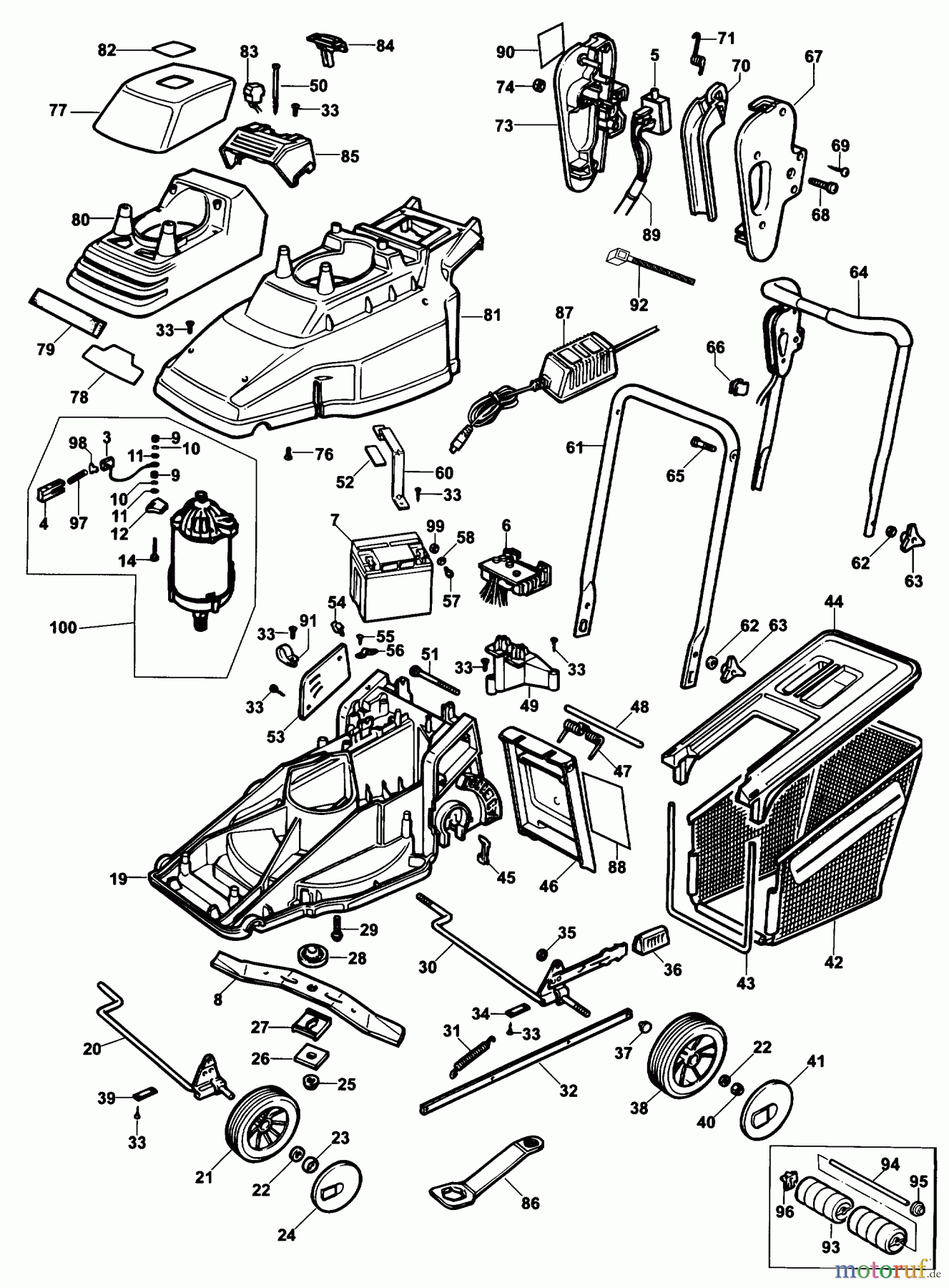  BLACK+DECKER AUSSERHALB RASENMÄHER, SCHNEEFRÄSEN AKKU-RASEMMÄHER GRC840 Seite 1