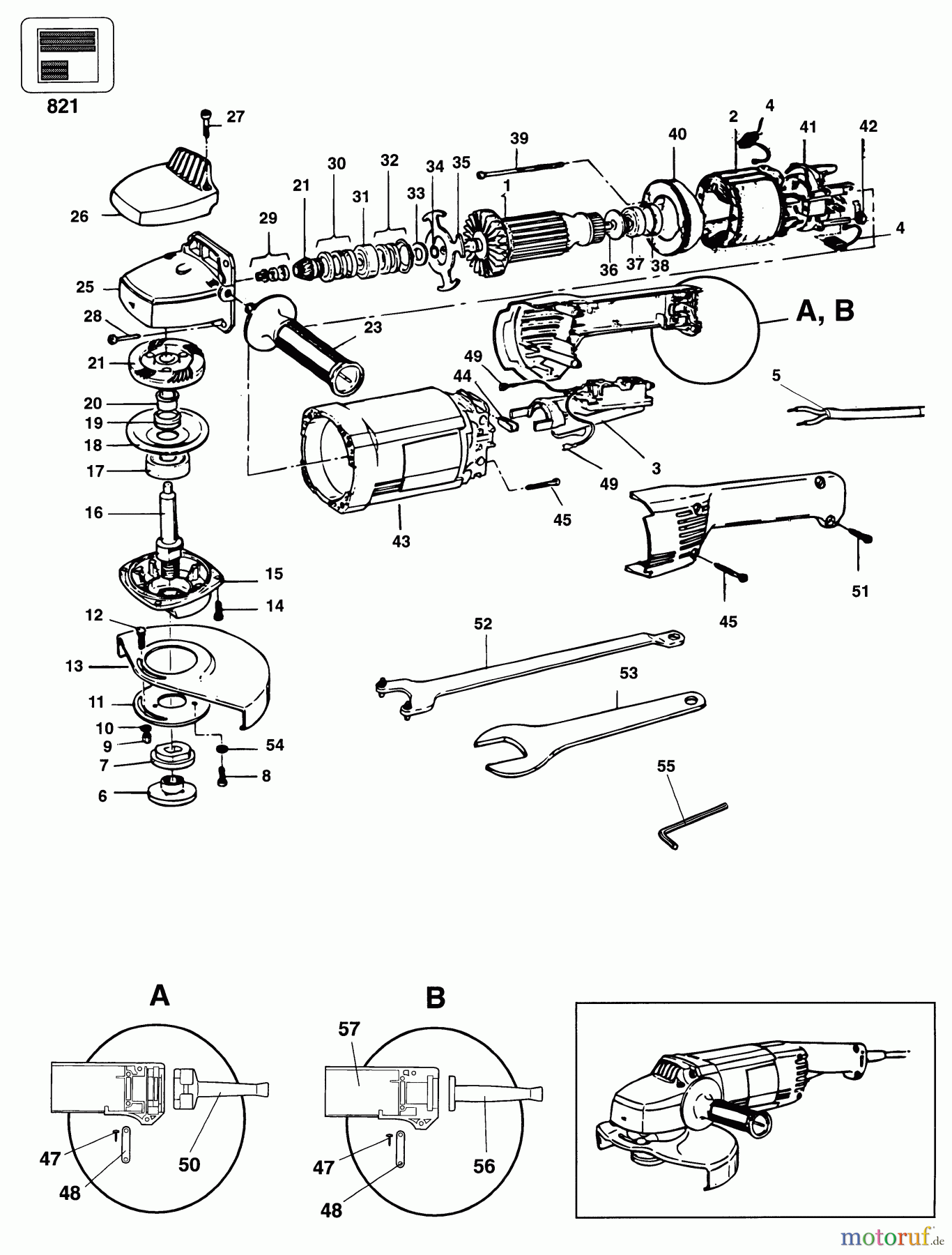 BLACK+DECKER PROFESSIONELL SCHLEIFMASCHINEN, POLIERMASCHINEN UND EINFÄDLER WINKELSCHLEIFER P5723 Seite 1