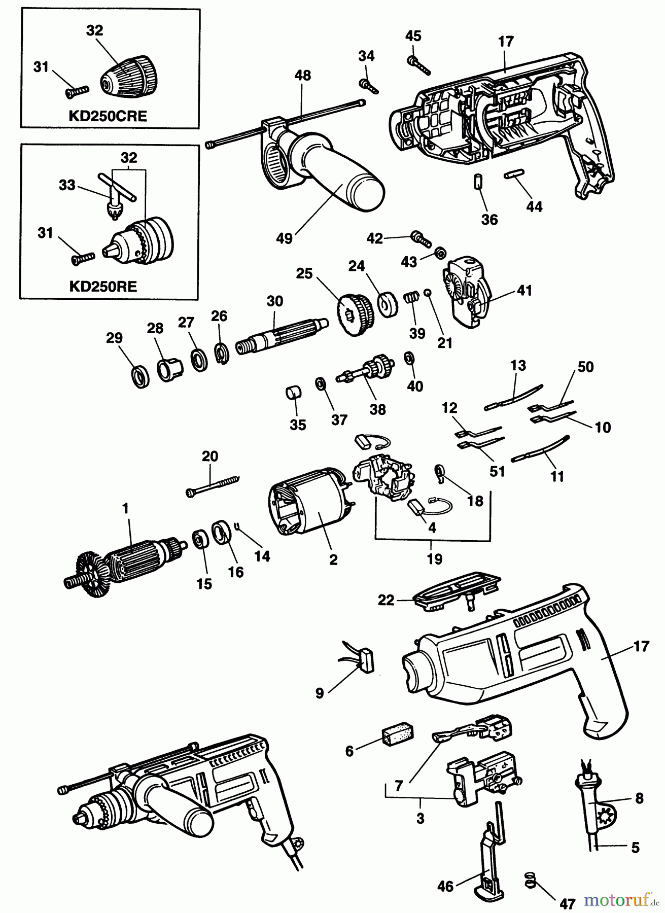 BLACK+DECKER INNENAUSSTATTUNG BOHRER BOHRER KD250 Seite 1