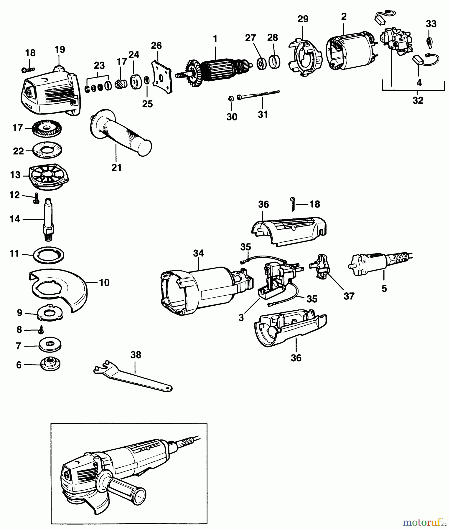  BLACK+DECKER INNENAUSSTATTUNG SCHLEIFER UND POLIERER WINKELSCHLEIFER KG11 Seite 1