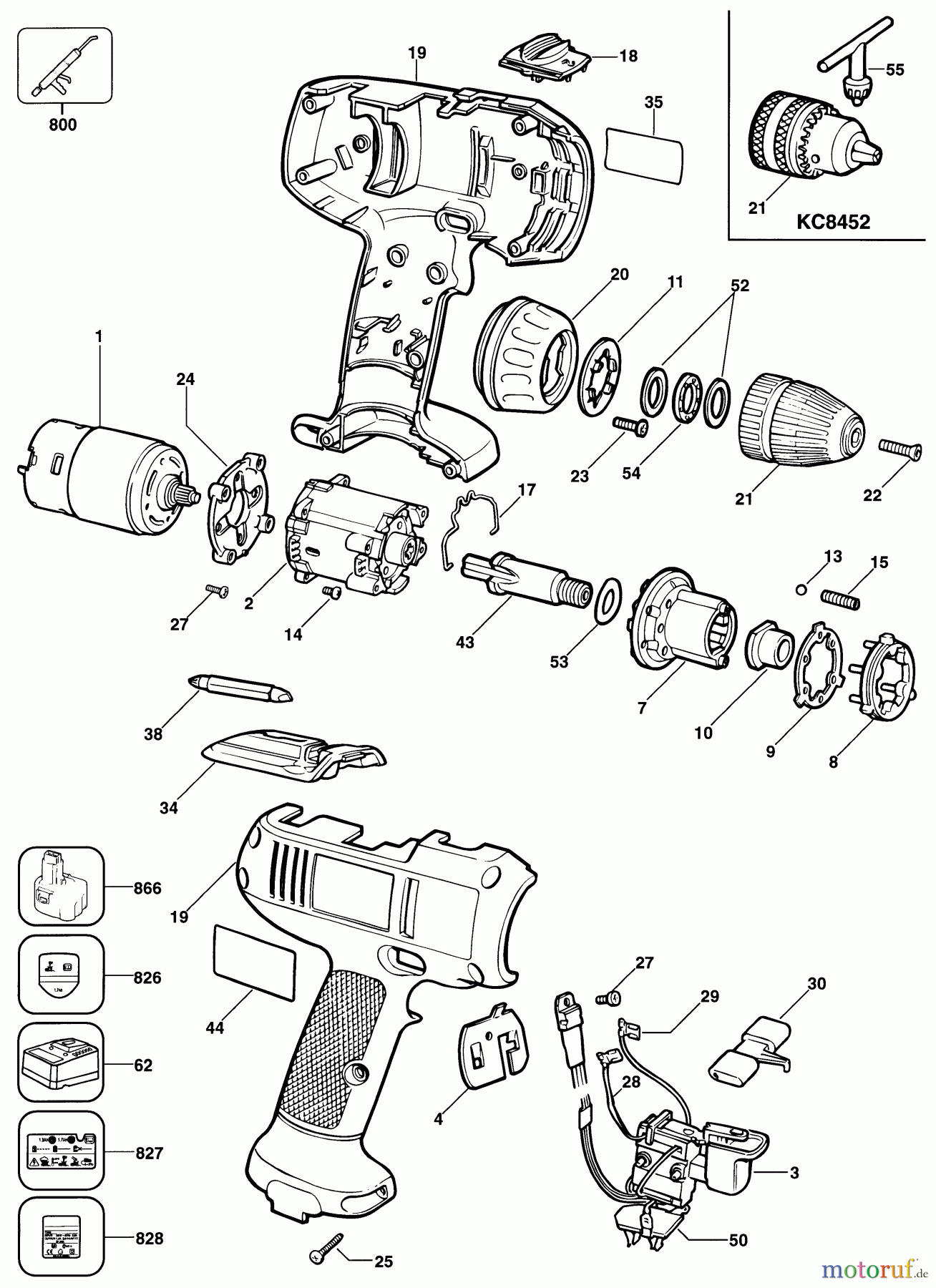 BLACK+DECKER INNENAUSSTATTUNG BOHRER AKKU-BOHRMASCHINE KC8452 Seite 1
