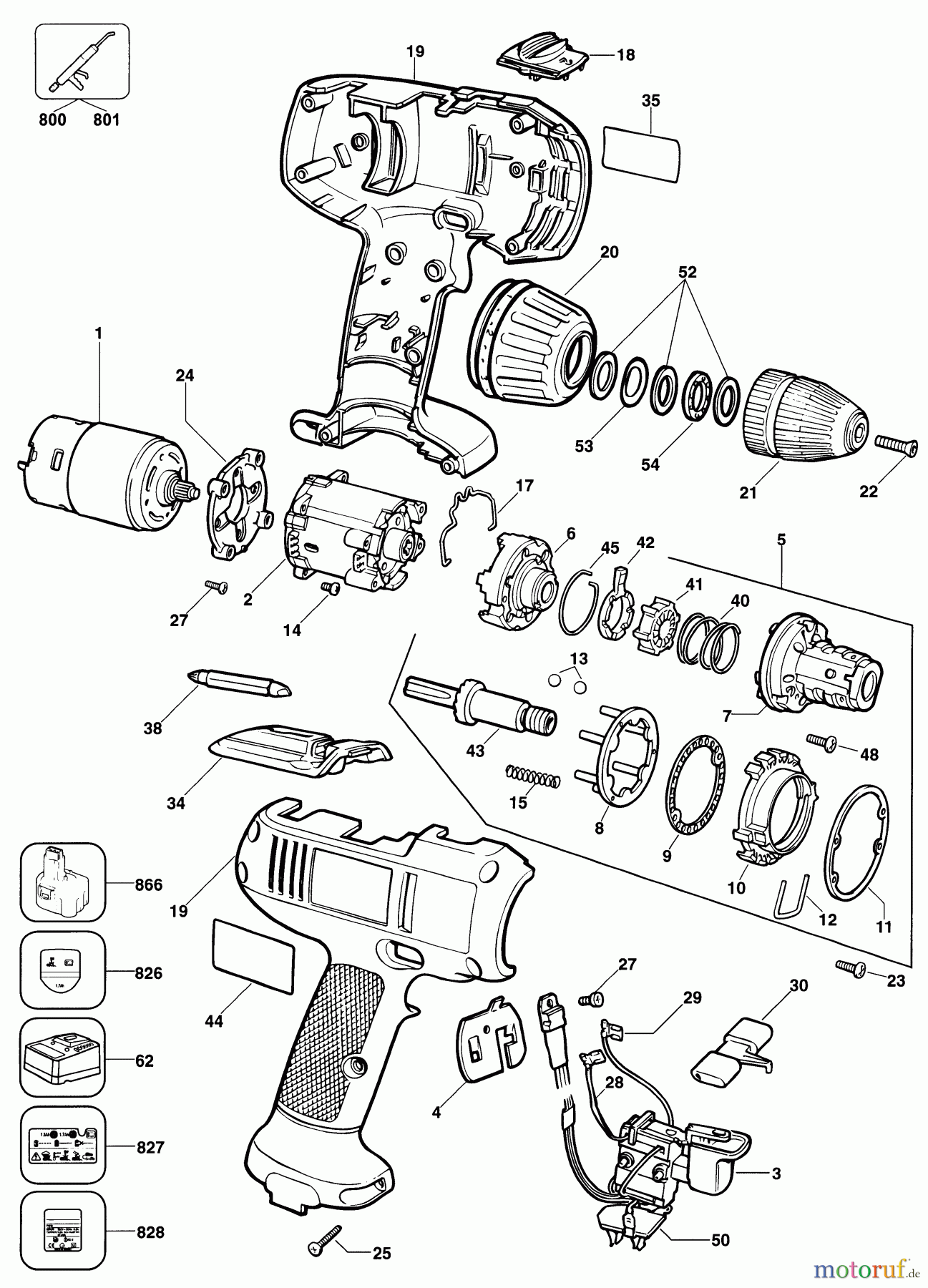  BLACK+DECKER INNENAUSSTATTUNG BOHRER AKKU-BOHRMASCHINE KC1282C Seite 1
