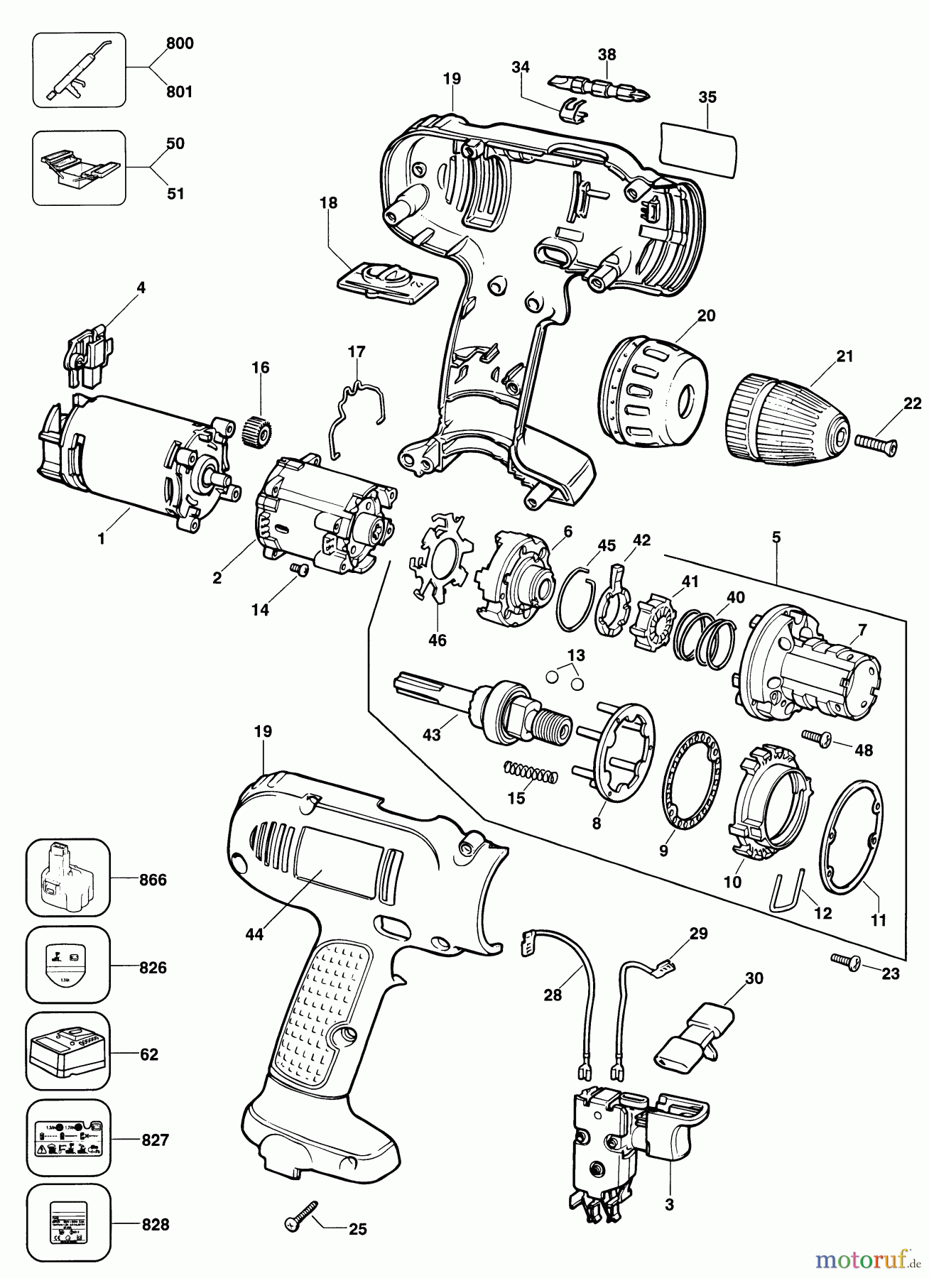  BLACK+DECKER INNENAUSSTATTUNG BOHRER AKKU-BOHRMASCHINE KC1482 Seite 1