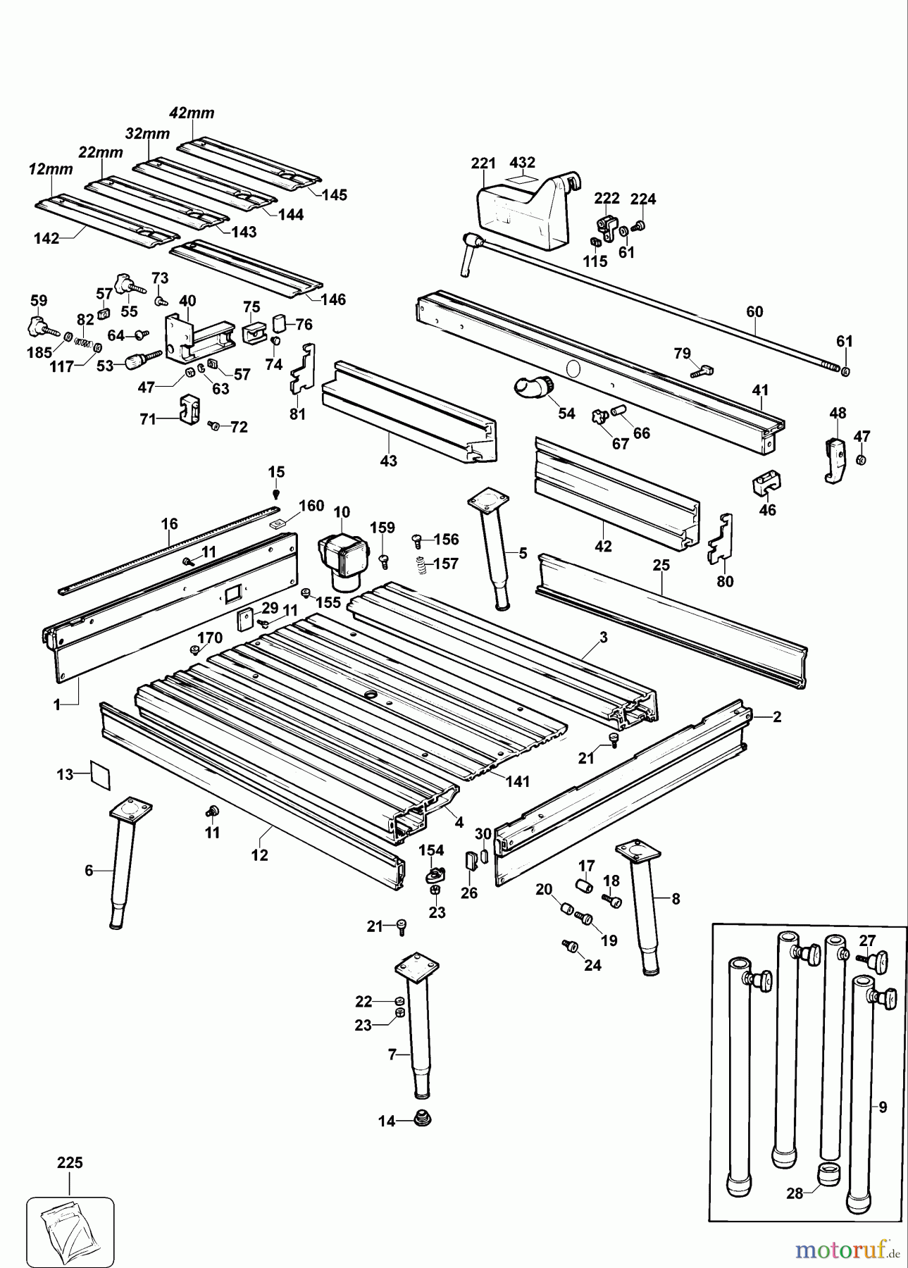  ELU ACCESSORIES ACCESSORIES, ATTACHMENTS & UNPOWERED FRÄSENTISCH ERT20 Seite 1