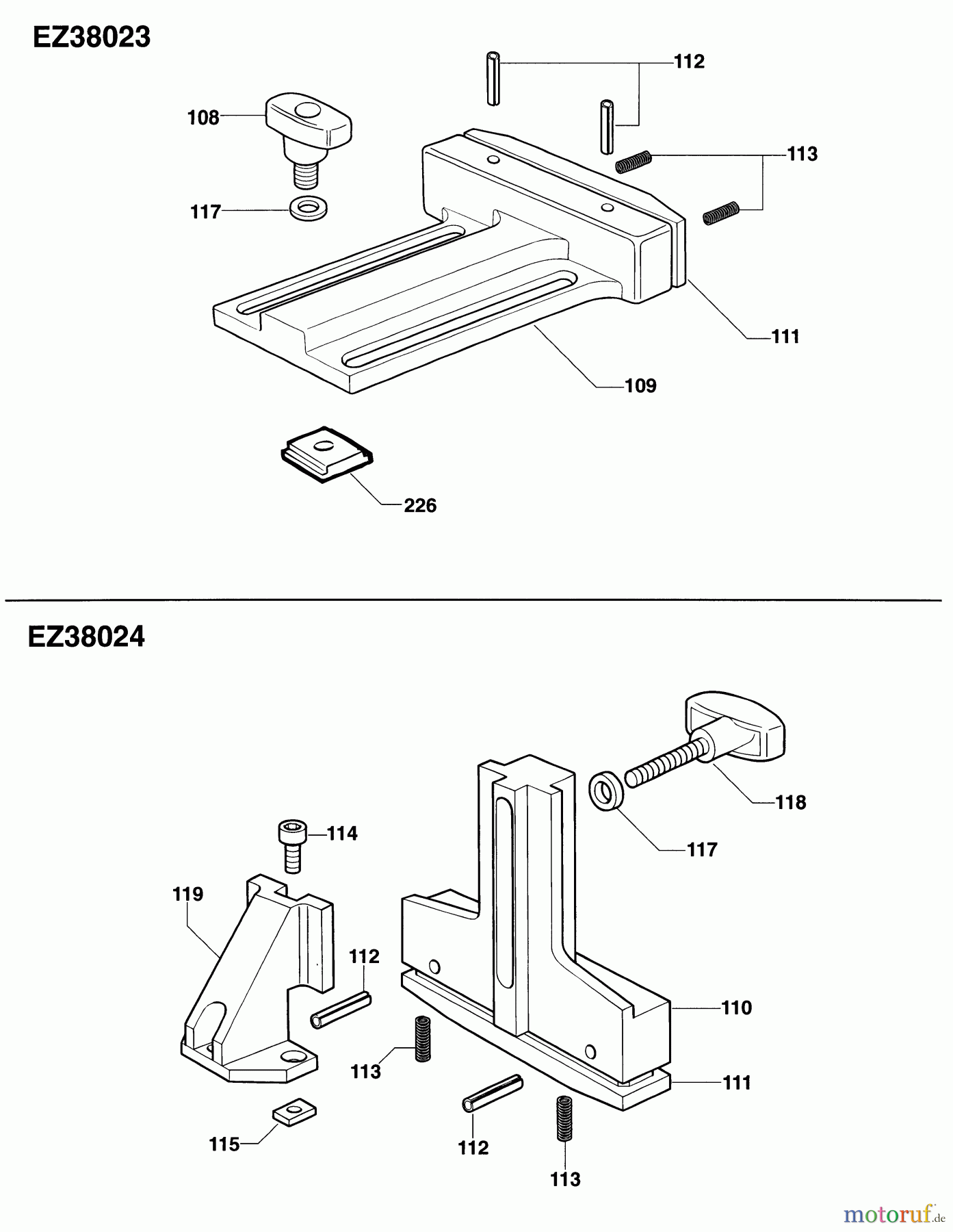 ELU ACCESSORIES ACCESSORIES, ATTACHMENTS & UNPOWERED HOLD DOWN HORIZONTAL EZ38023 Seite 1