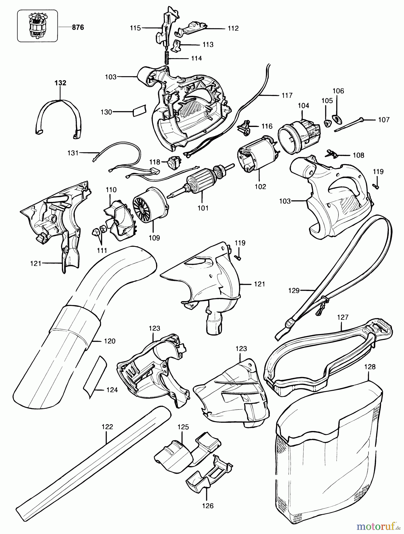  BLACK+DECKER AUSSERHALB RASENMÄHER, HÄCKSLER UND KEHRMASCHINEN GEBLÄSESTAUBSAUGER GW250 Seite 1