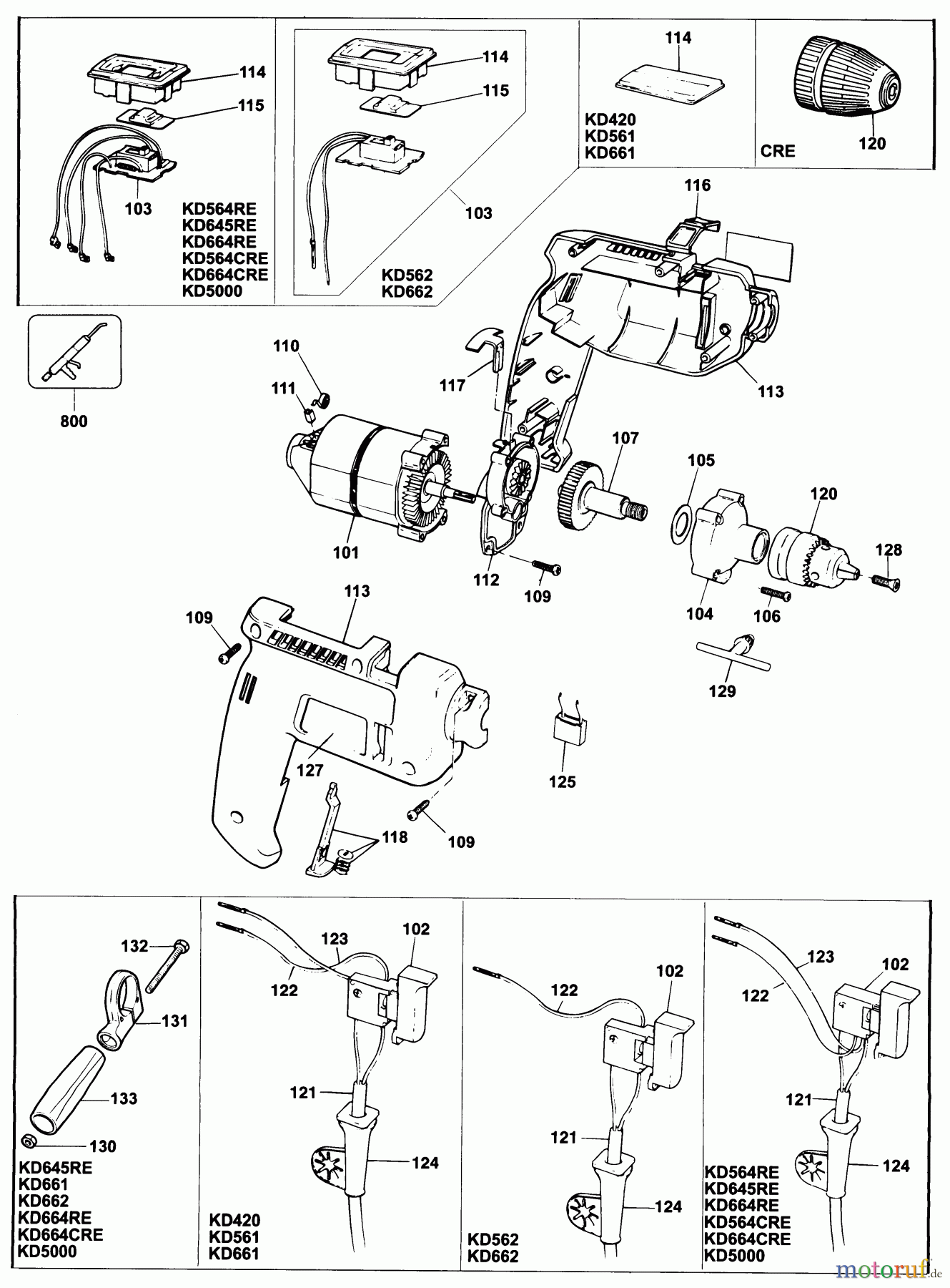 BLACK+DECKER INNENAUSSTATTUNG BOHRER BOHRER KD420 Seite 1