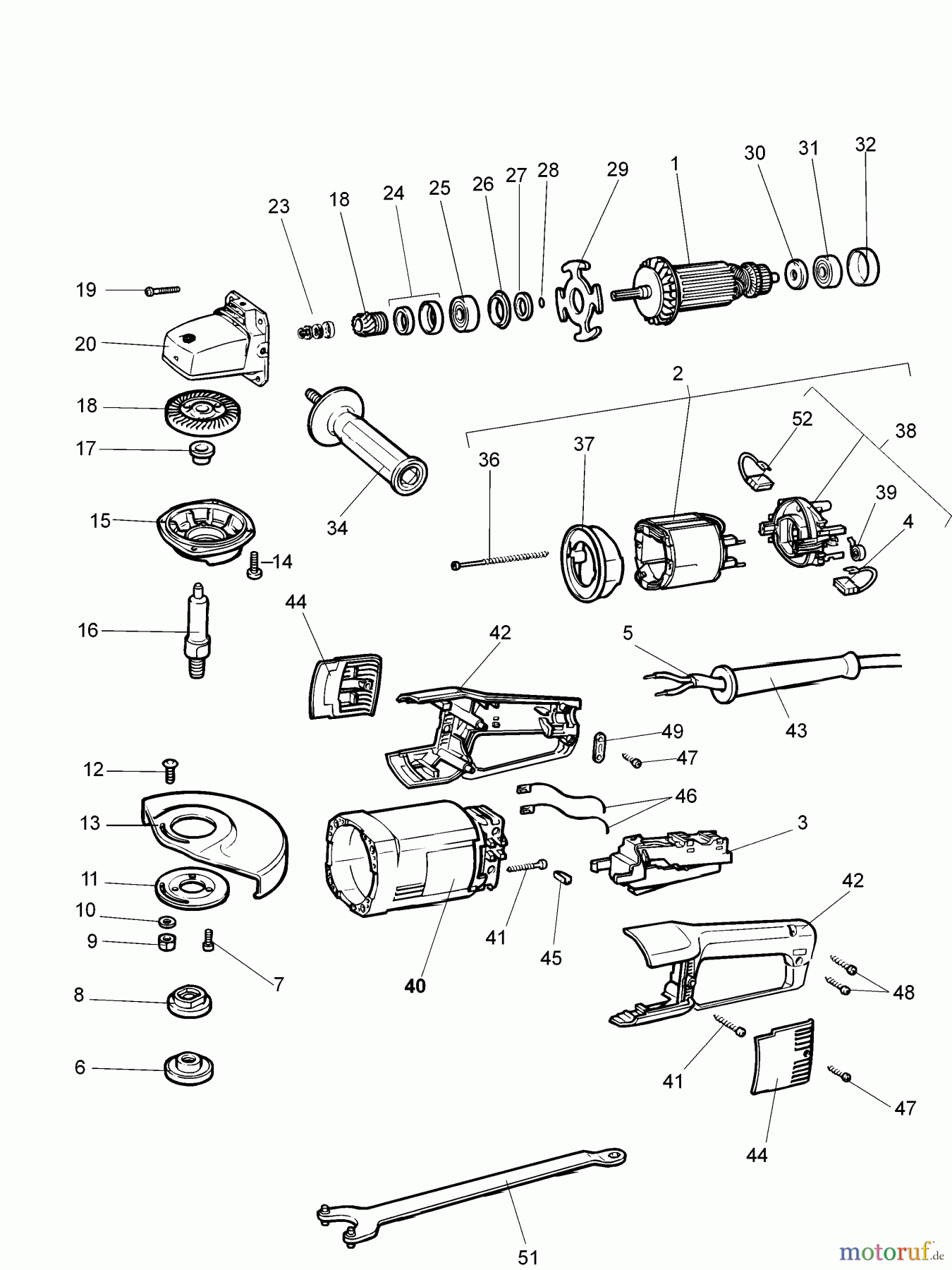 BLACK+DECKER PROFESSIONELL SCHLEIFMASCHINEN, POLIERMASCHINEN UND EINFÄDLER WINKELSCHLEIFER KG2023----D Seite 1