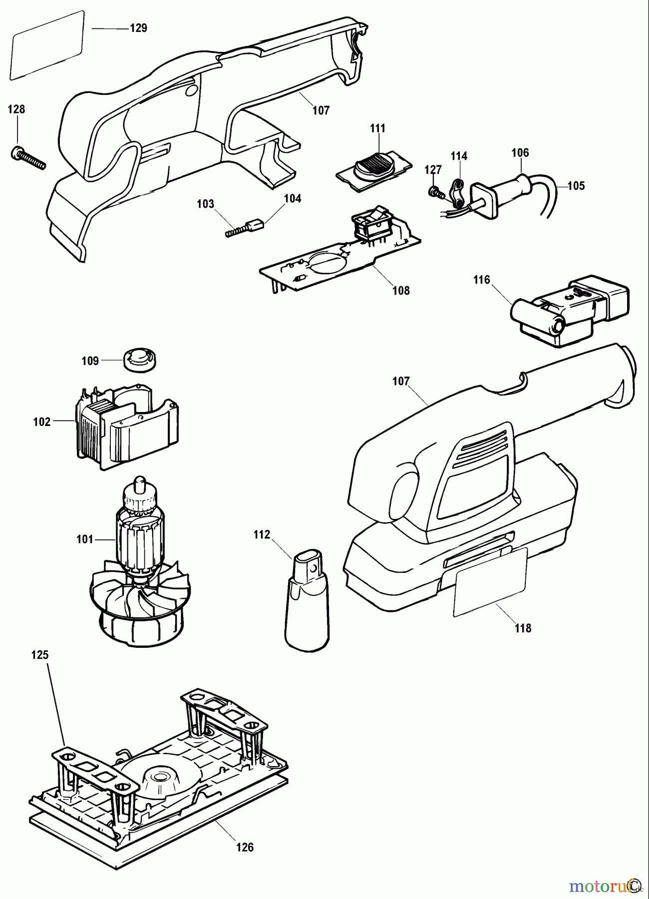  BLACK+DECKER INNENAUSSTATTUNG ABSCHLEIFGERÄT SCHLEIFER KA175 Seite 1