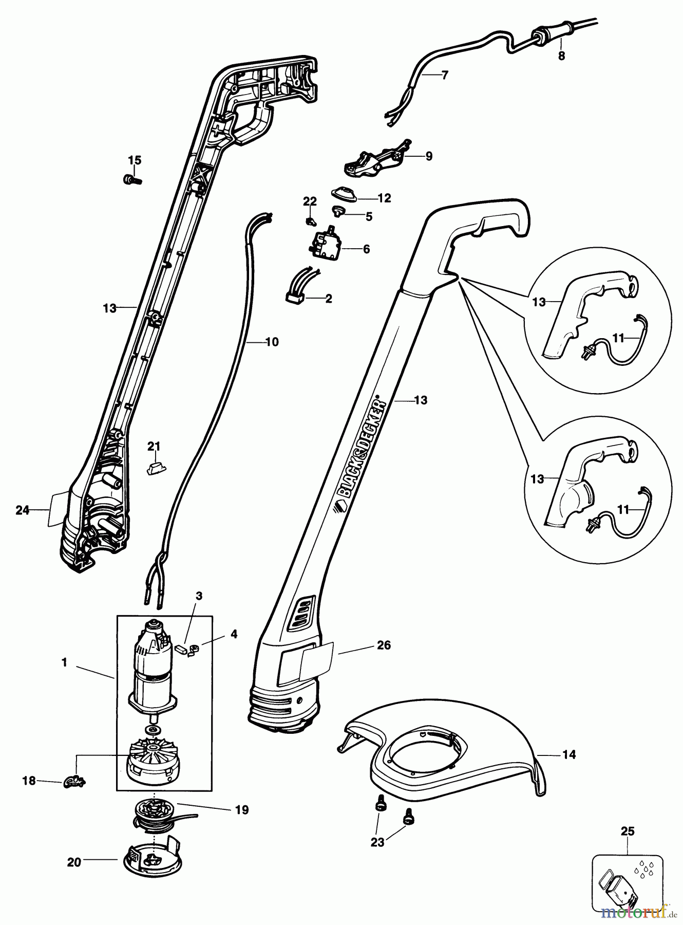 BLACK+DECKER AUSSERHALB HECKENSCHEREN, FADENTRIMMER, SCHEREN RASENTRIMMER GL340 Seite 1