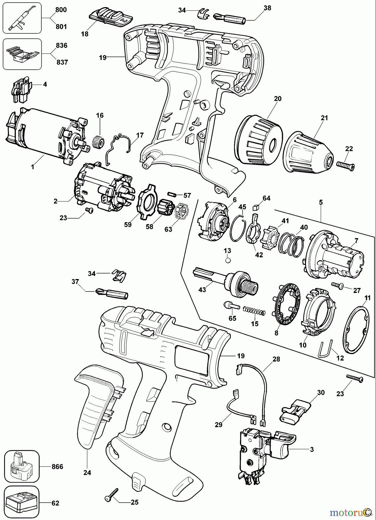  OEM Black und Decker Divers AKKU-BOHRMASCHINE SX180P Seite 1