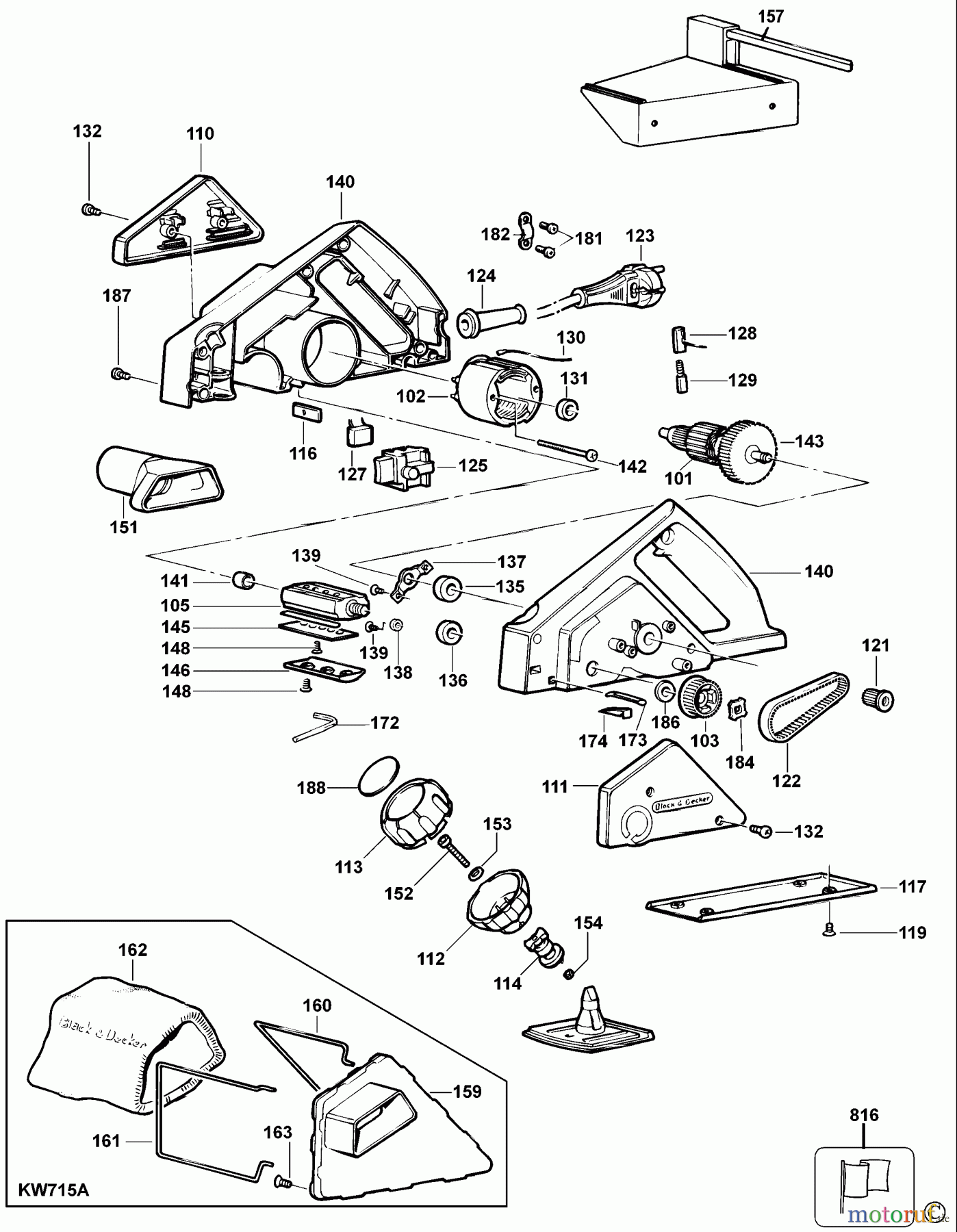 BLACK+DECKER INNENAUSSTATTUNG HOBEL HOBELMASCHINE KW715 Seite 1