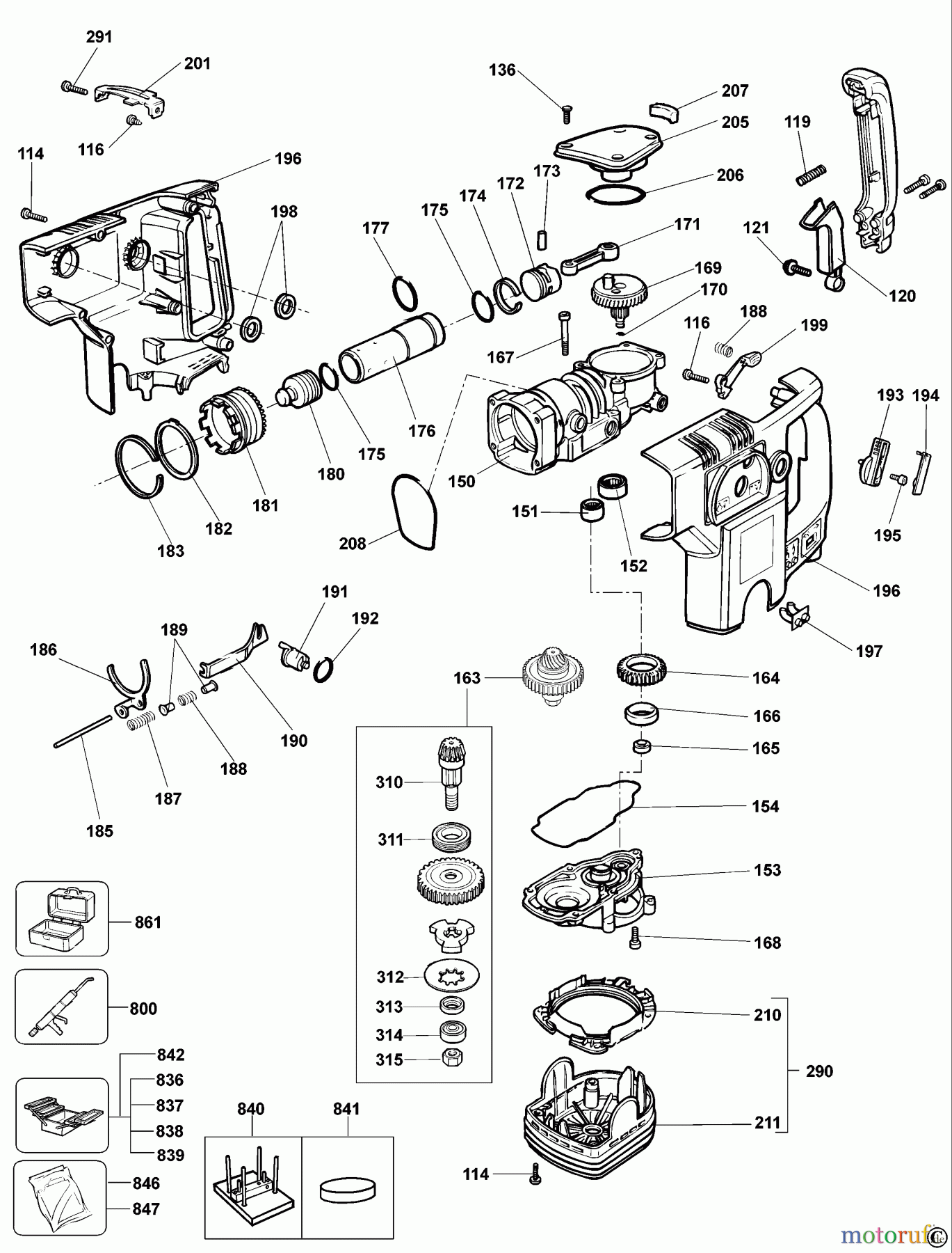  OEM Black und Decker Divers HAMMER MITTL. GRÖSSE EHB7 Seite 1