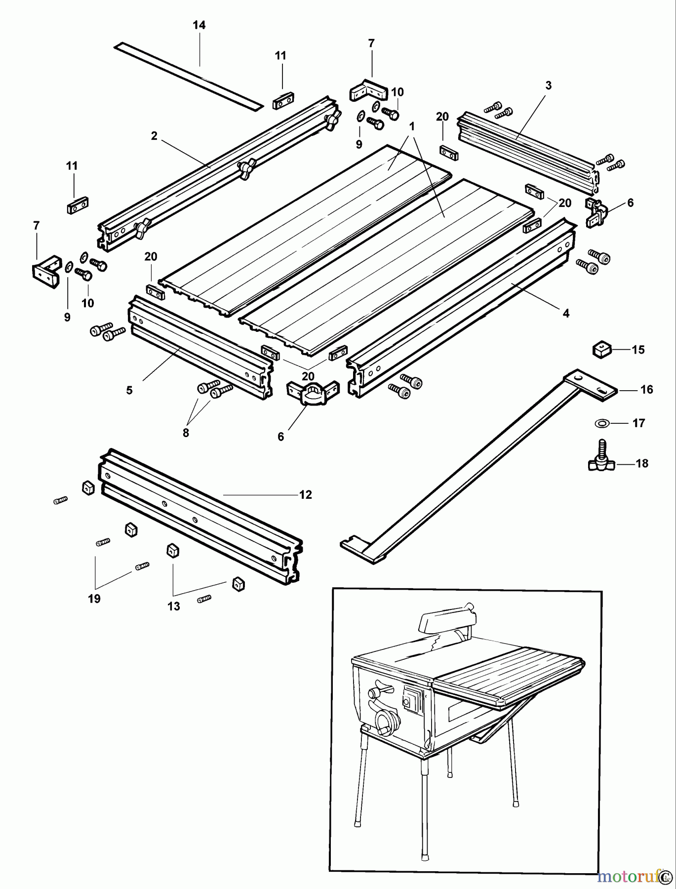  ELU ACCESSORIES ACCESSORIES, ATTACHMENTS & UNPOWERED AUSZIEHTISCH E41020 Seite 1