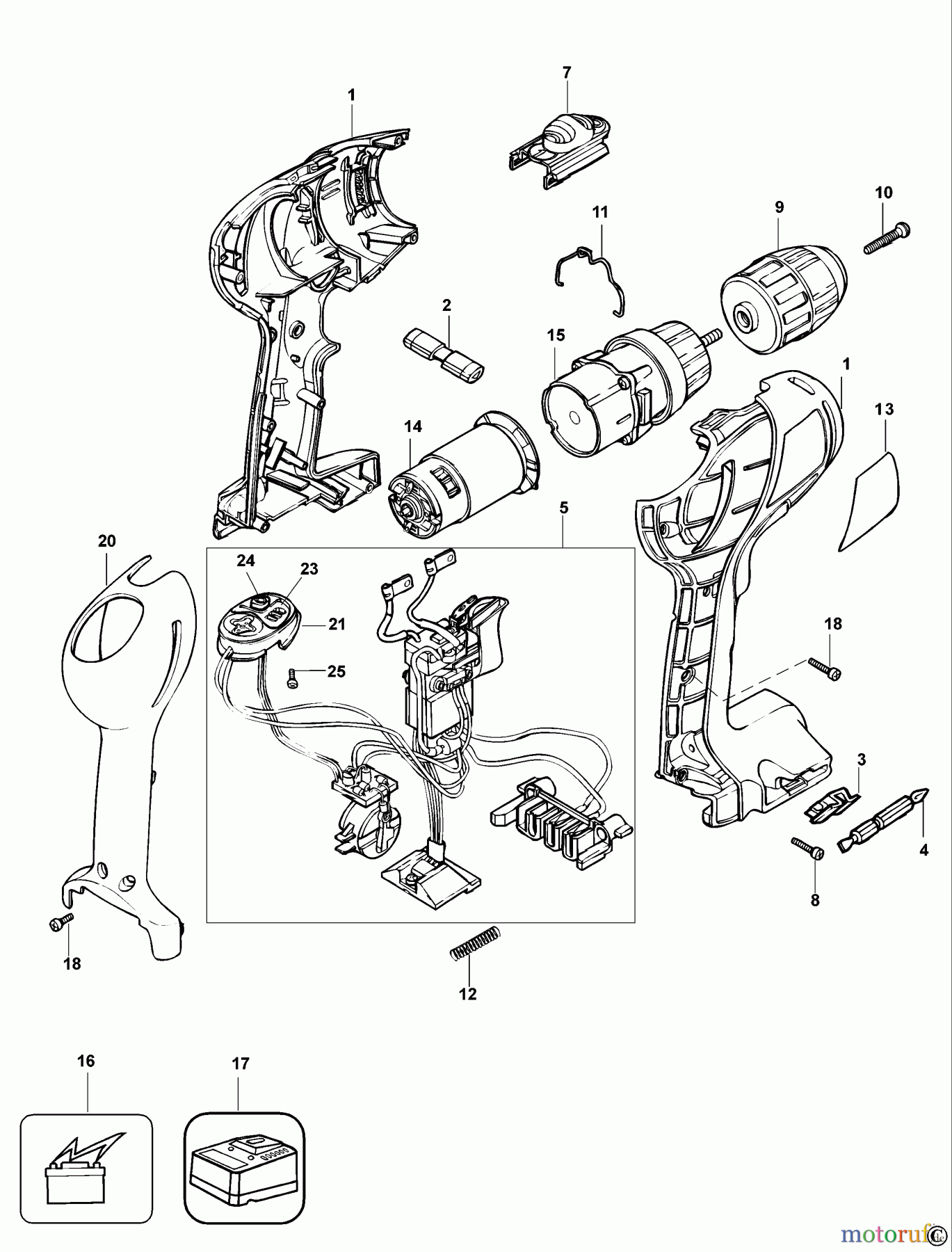 BLACK+DECKER INNENAUSSTATTUNG BOHRER AKKU-BOHRMASCHINE HP122K Seite 1