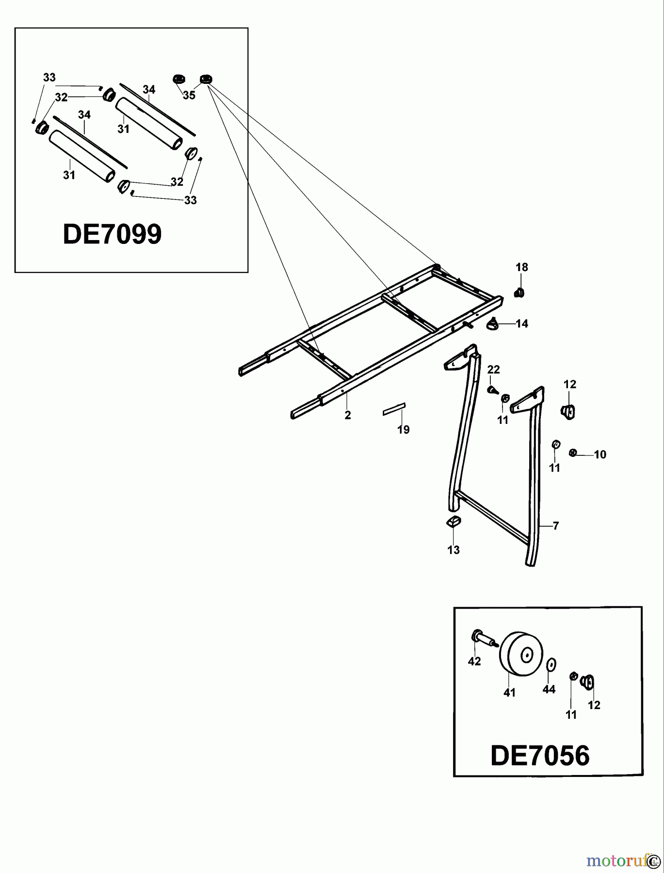 DEWALT ZUBEHÖR ACCESSORIES, ATTACHMENTS & UNPOWERED EINZIEHB. RÄDERSATZ DE7056 Seite 1