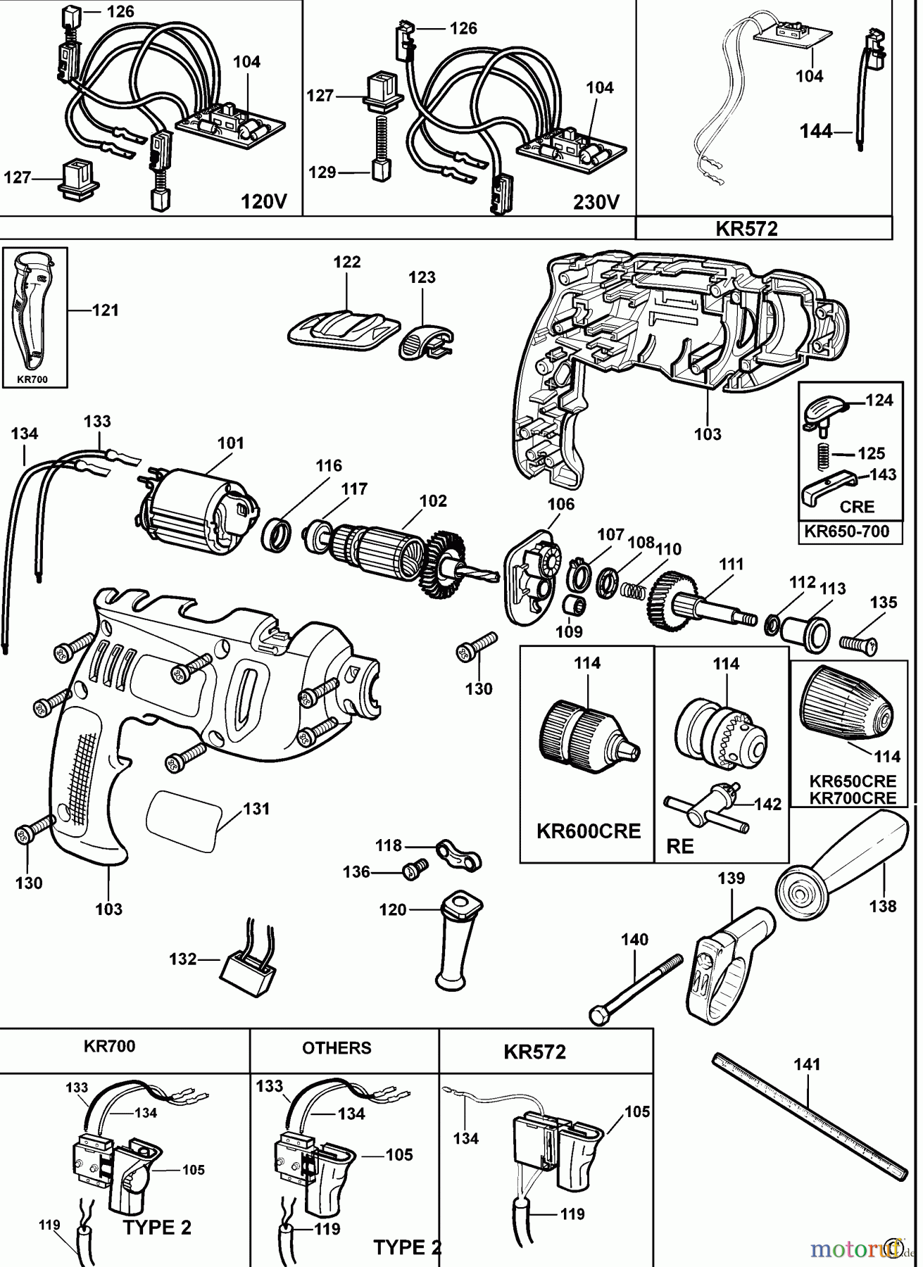 BLACK+DECKER INNENAUSSTATTUNG BOHRER BOHRER KR650CK Seite 1