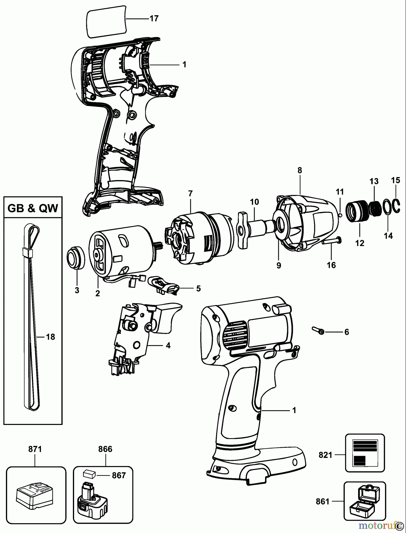 DEWALT SCHRAUBER Schlagschrauber SCHLAGSCHRAUBENSCHL. DW052K Seite 1