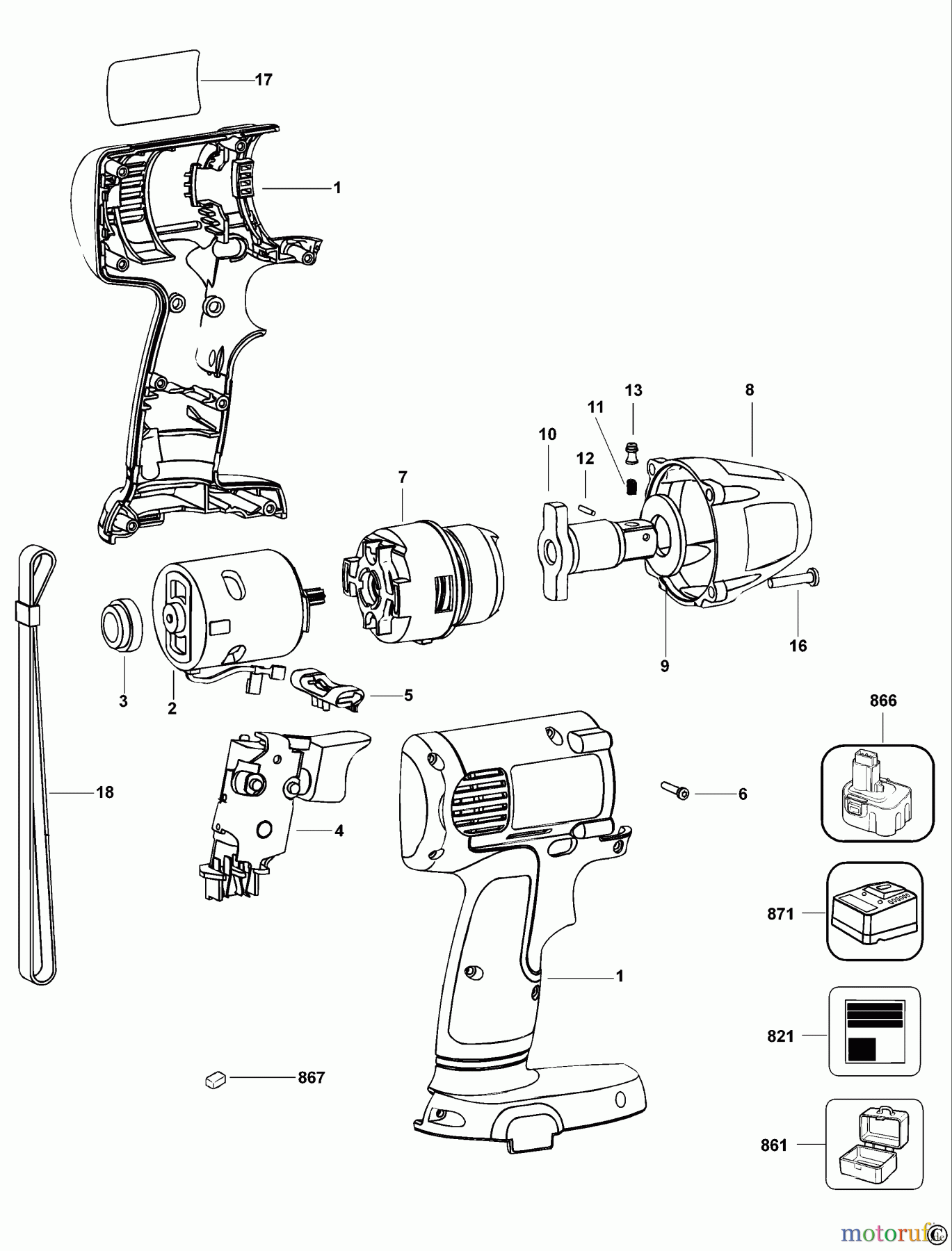 DEWALT SCHRAUBER Schlagschrauber SCHLAGSCHRAUBENSCHL. DW053K Seite 1