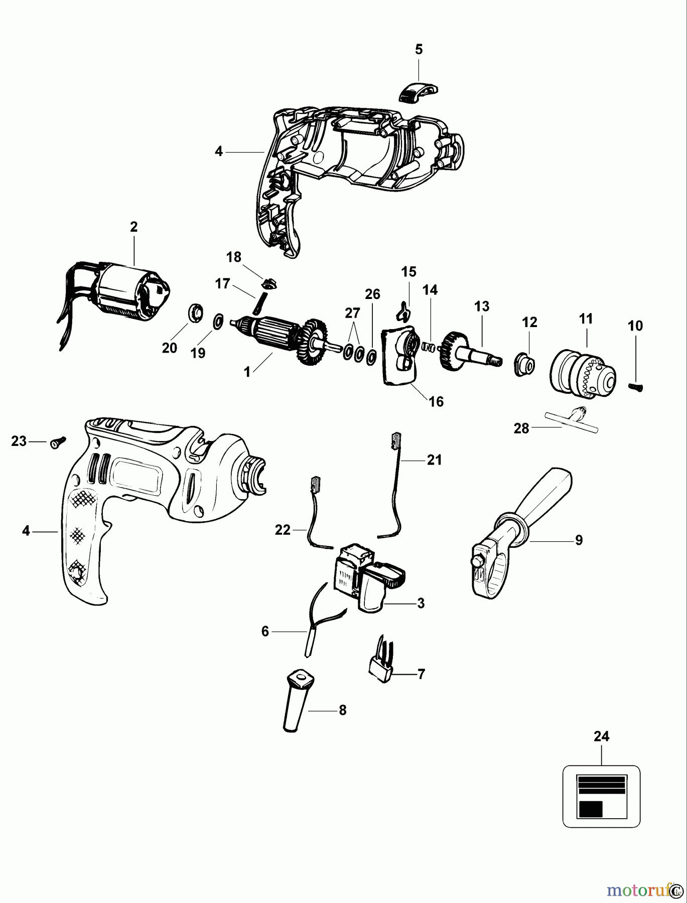  BLACK+DECKER INNENAUSSTATTUNG BOHRER BOHRER KR400REK Seite 1