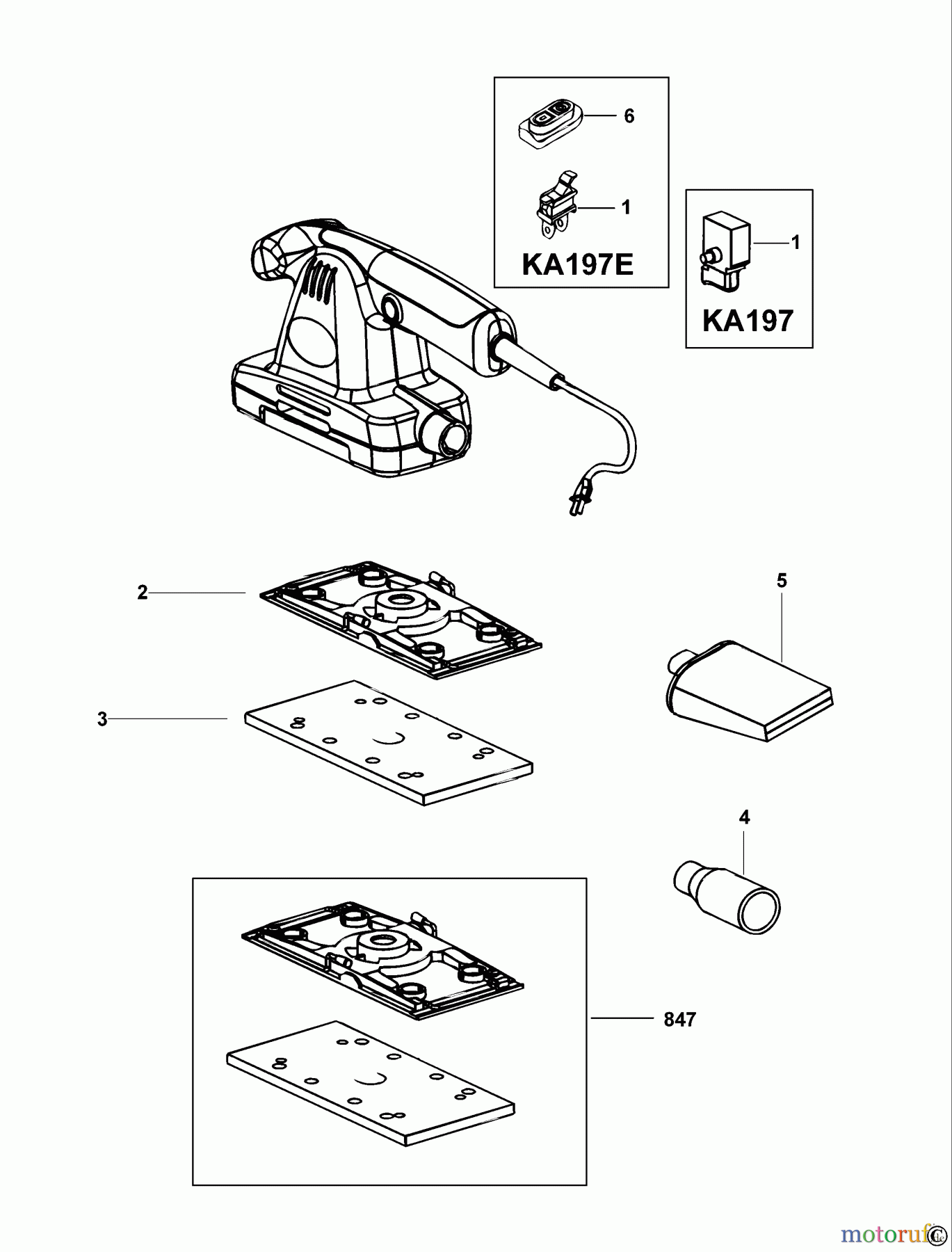 BLACK+DECKER INNENAUSSTATTUNG ABSCHLEIFGERÄT SCHLEIFER KA197 Seite 1