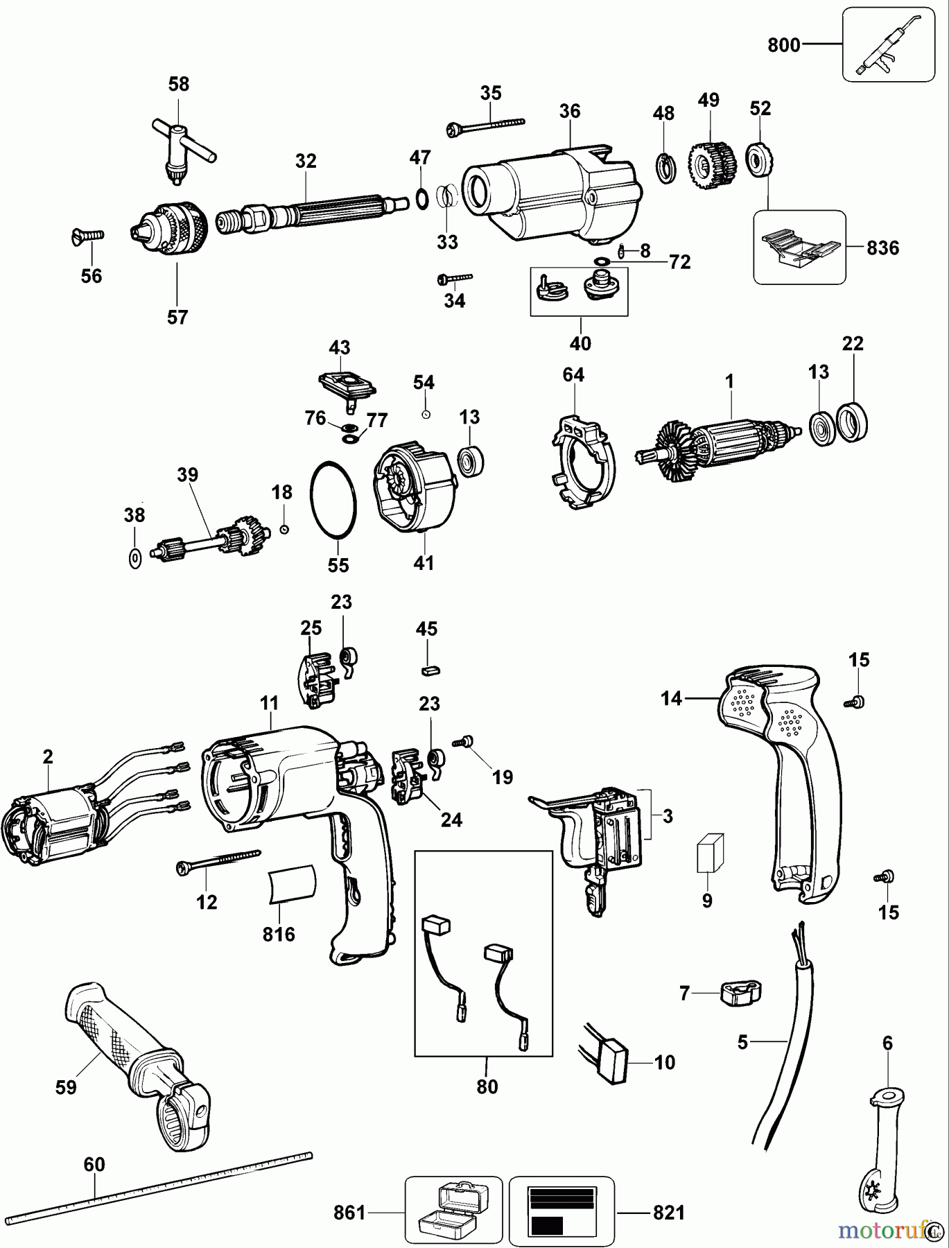  OEM Black und Decker Divers BOHRHAMMER PK-V201 Seite 1
