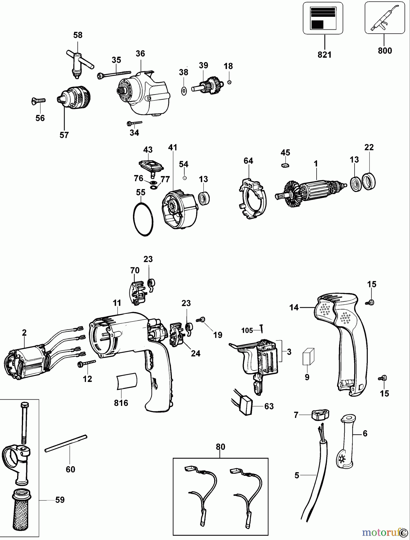  OEM Black und Decker Divers BOHRHAMMER PK-V161 Seite 1