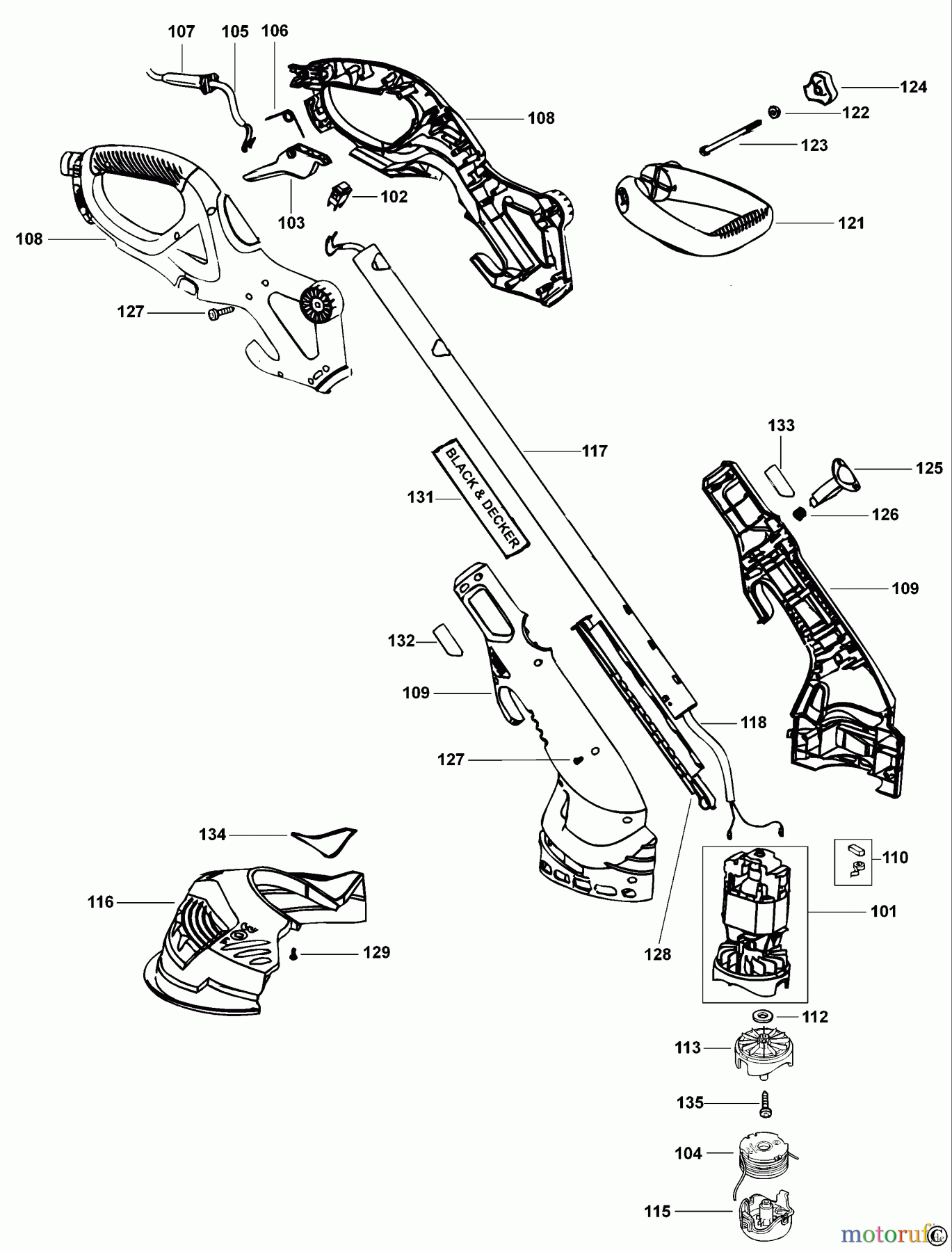 BLACK+DECKER AUSSERHALB HECKENSCHEREN, FADENTRIMMER, SCHEREN RASENTRIMMER GL675 Seite 1