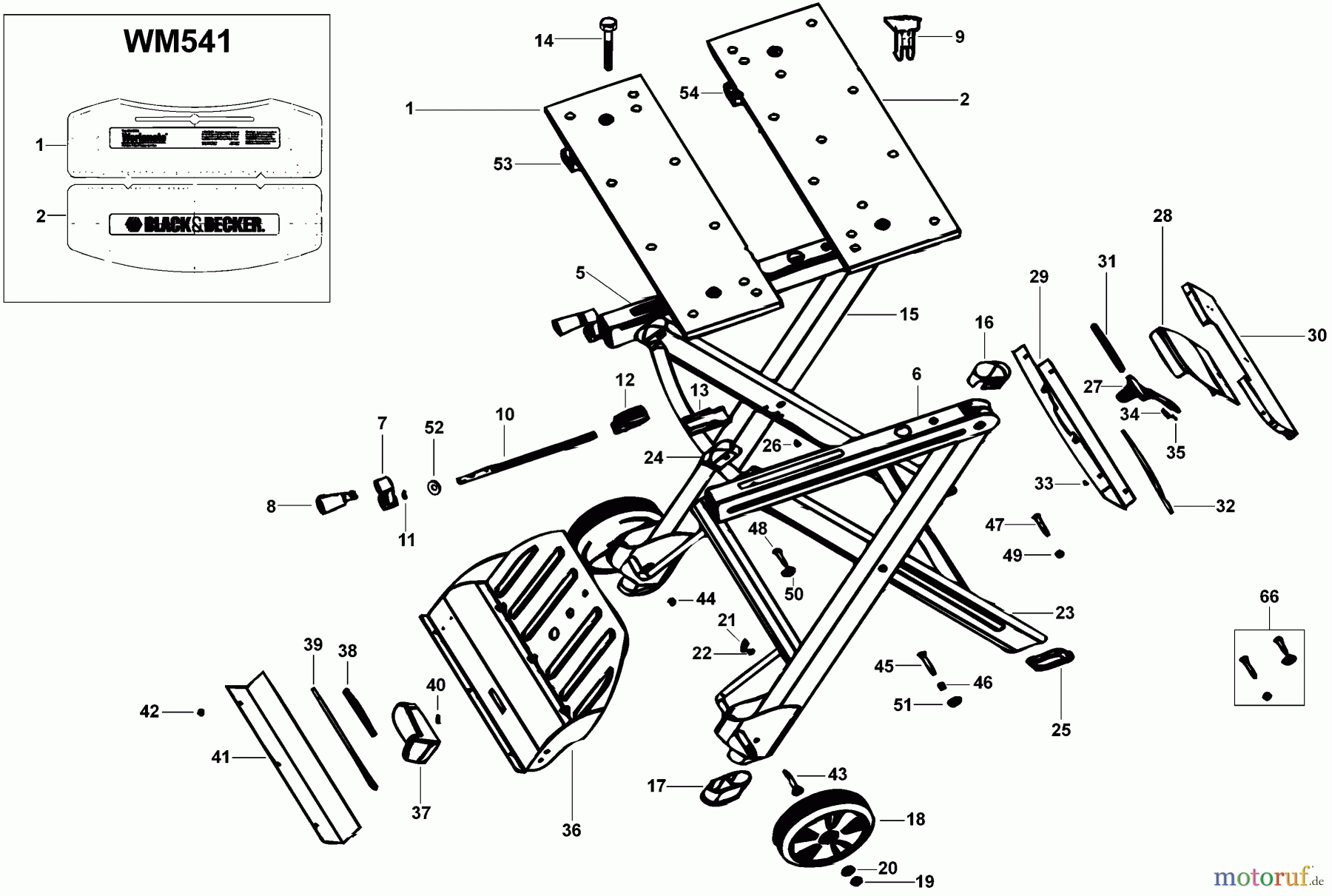  BLACK+DECKER INNENAUSSTATTUNG WERKBANK, SCHRAUBSTOCK, JOBBER, LEITERN WORKMATE WM541 Seite 1