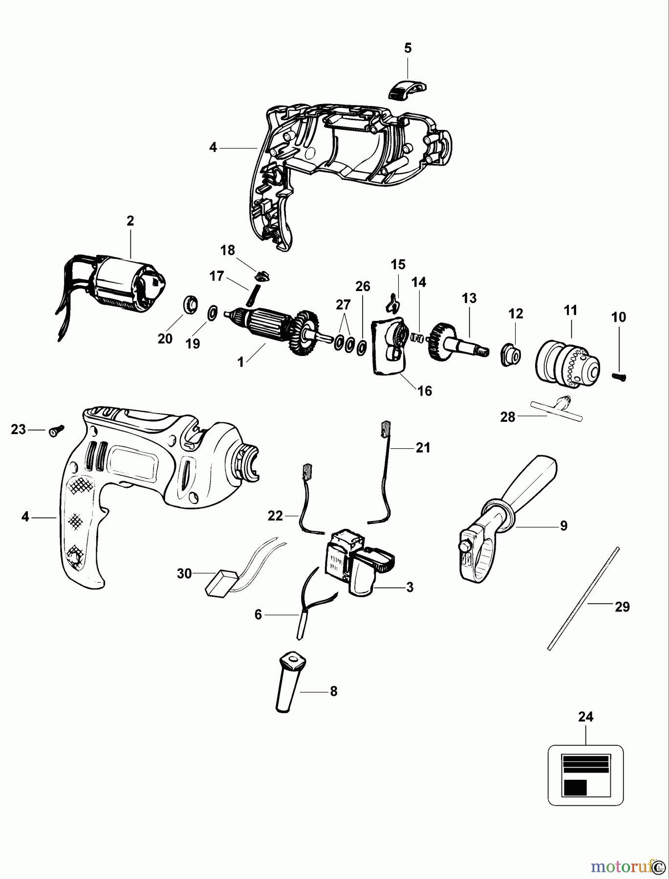 BLACK+DECKER INNENAUSSTATTUNG BOHRER BOHRER KR400RE Seite 1