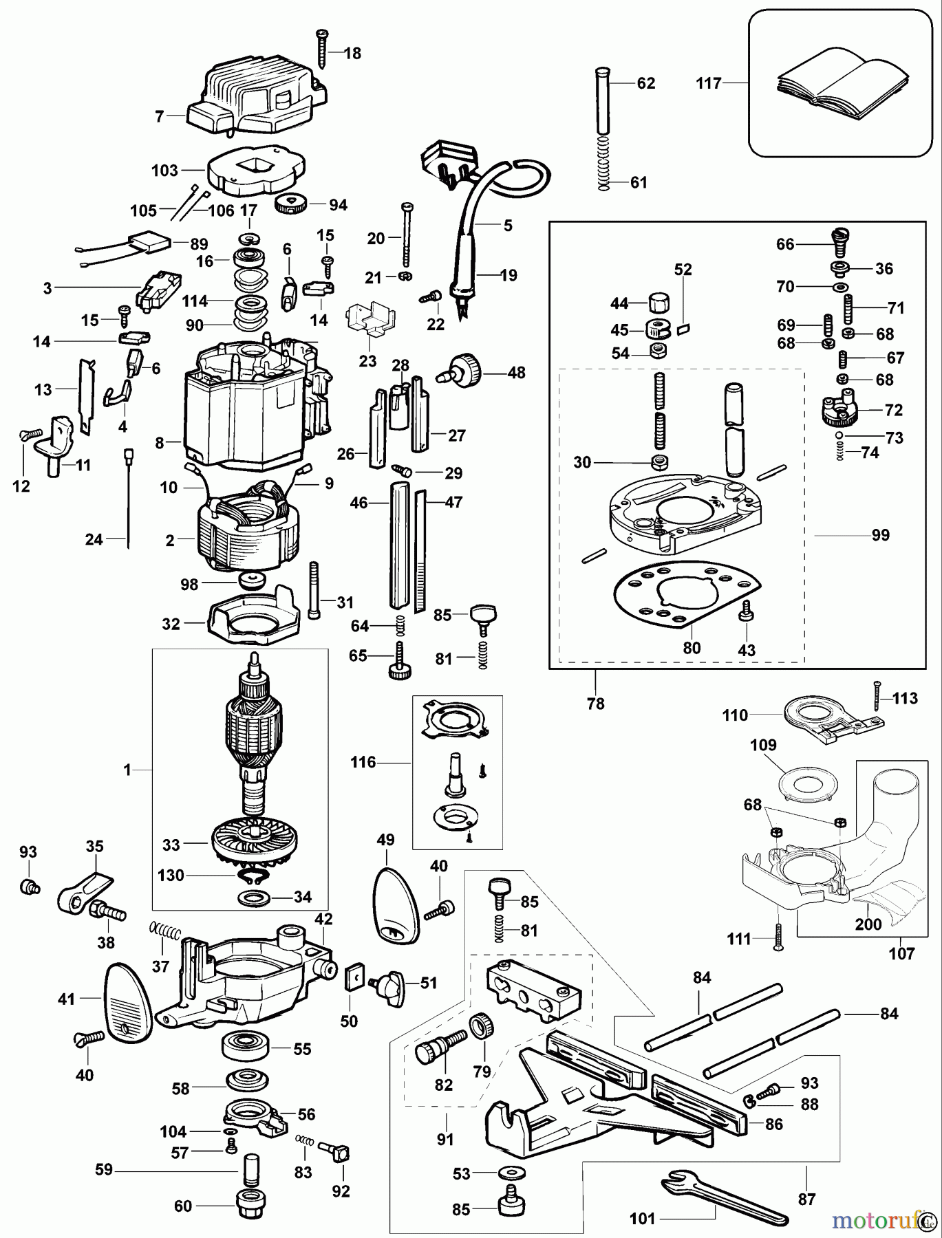  OEM Black und Decker Divers FRÄSMASCHINE T10EK Seite 1