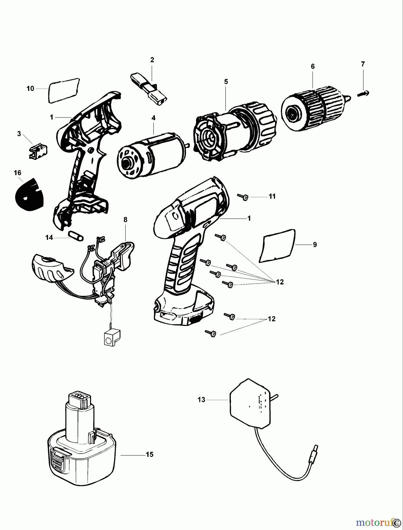 BLACK+DECKER INNENAUSSTATTUNG BOHRER AKKU-BOHRMASCHINE CD12CAH Seite 1