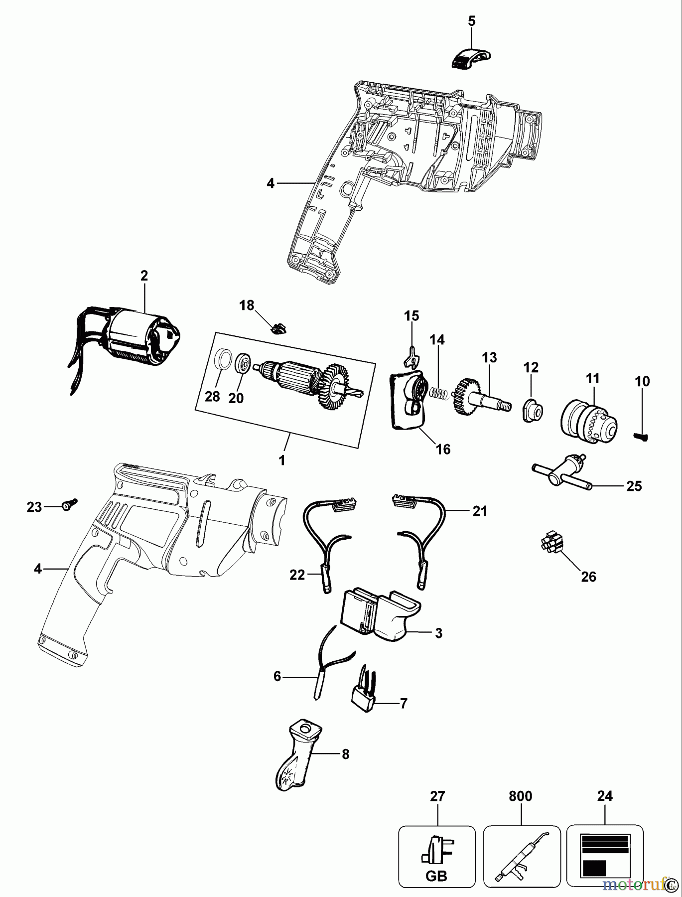 BLACK+DECKER INNENAUSSTATTUNG BOHRER BOHRER KR50 Seite 1