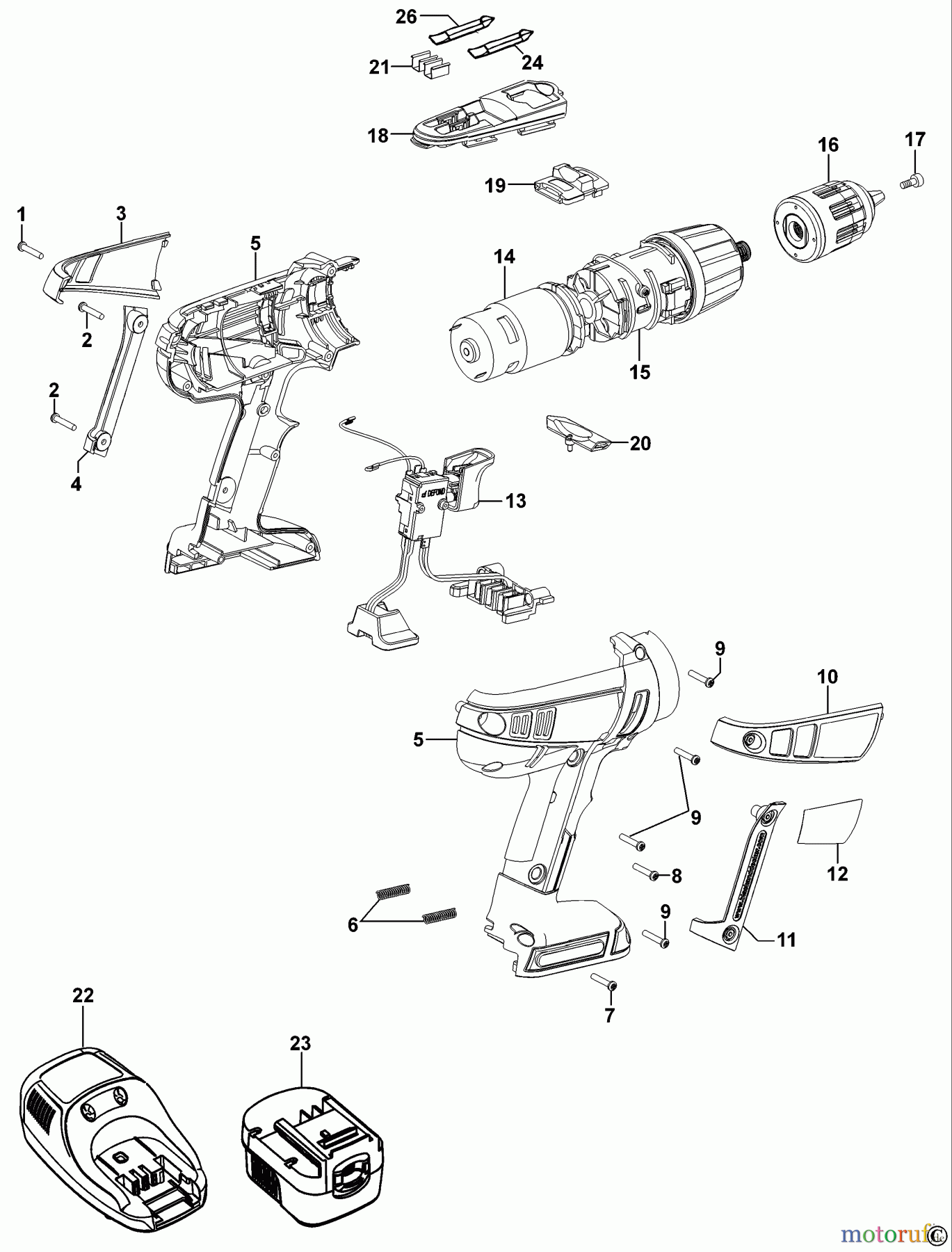 BLACK+DECKER INNENAUSSTATTUNG BOHRER AKKU-BOHRMASCHINE XTC126BK Seite 1
