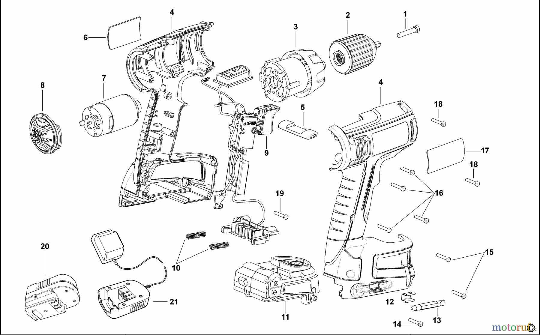 BLACK+DECKER INNENAUSSTATTUNG BOHRER AKKU-BOHRMASCHINE CL12K Seite 1