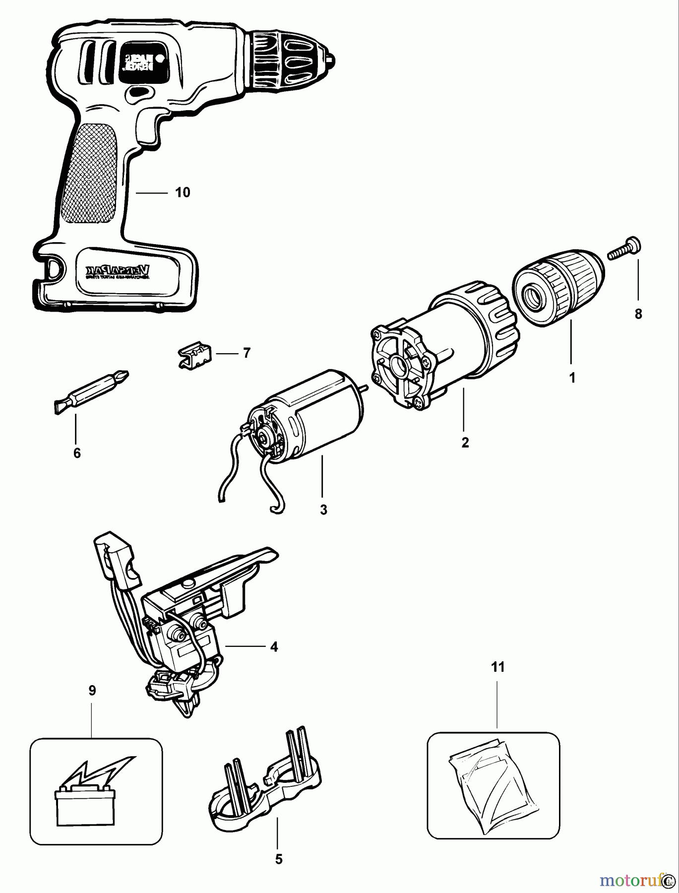  BLACK+DECKER INNENAUSSTATTUNG BOHRER AKKU-BOHRMASCHINE VP7250 Seite 1