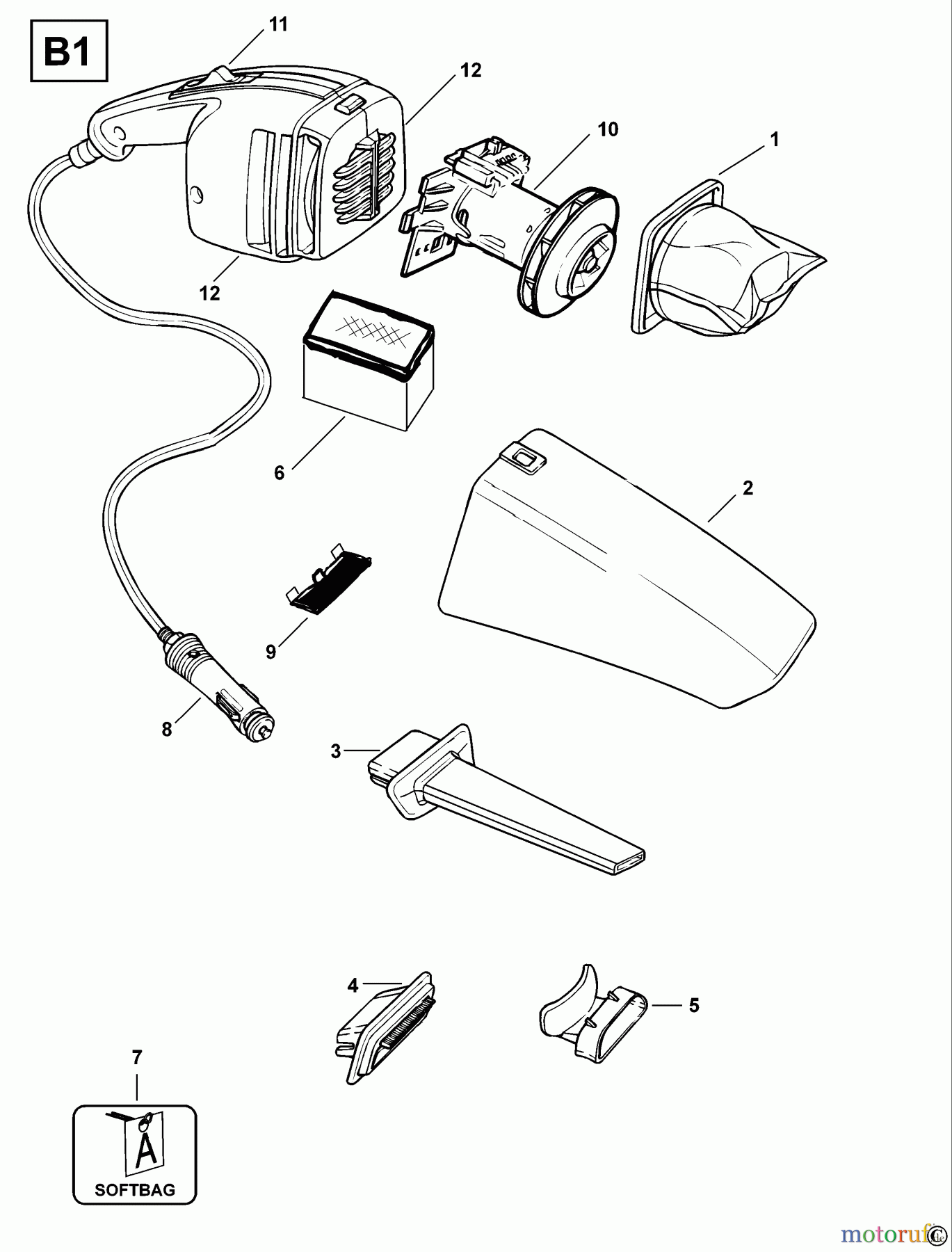 BLACK+DECKER INNENAUSSTATTUNG AUTOPFLEGE & MINIHANDWERK AUTO STAUBSAUGER CC5000----B Seite 1