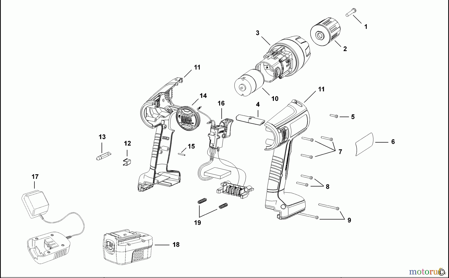BLACK+DECKER INNENAUSSTATTUNG BOHRER AKKU-BOHRMASCHINE FS14PS Seite 1
